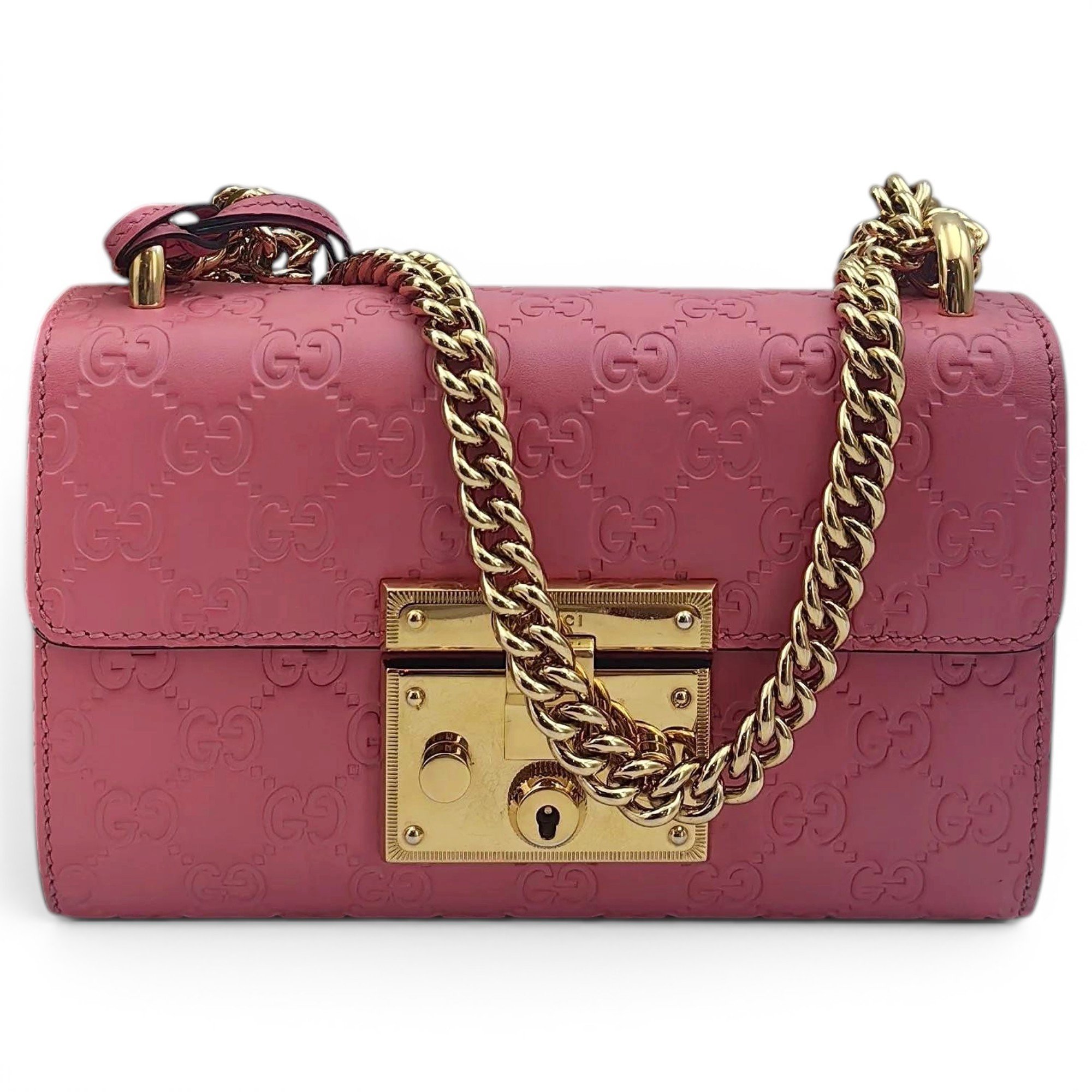 Padlock leather handbag