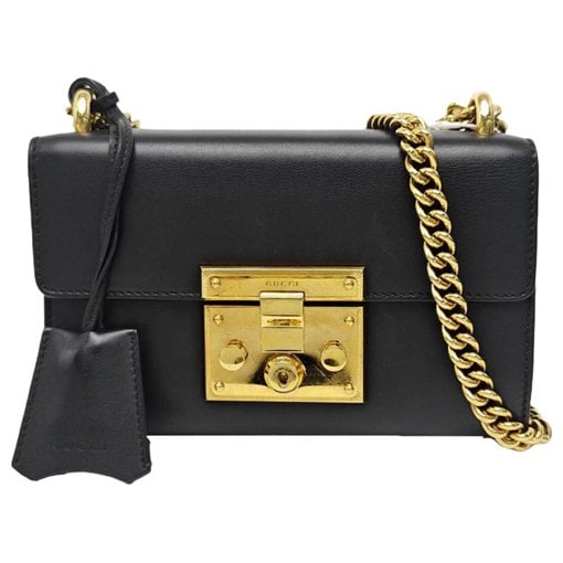 Padlock leather crossbody bag