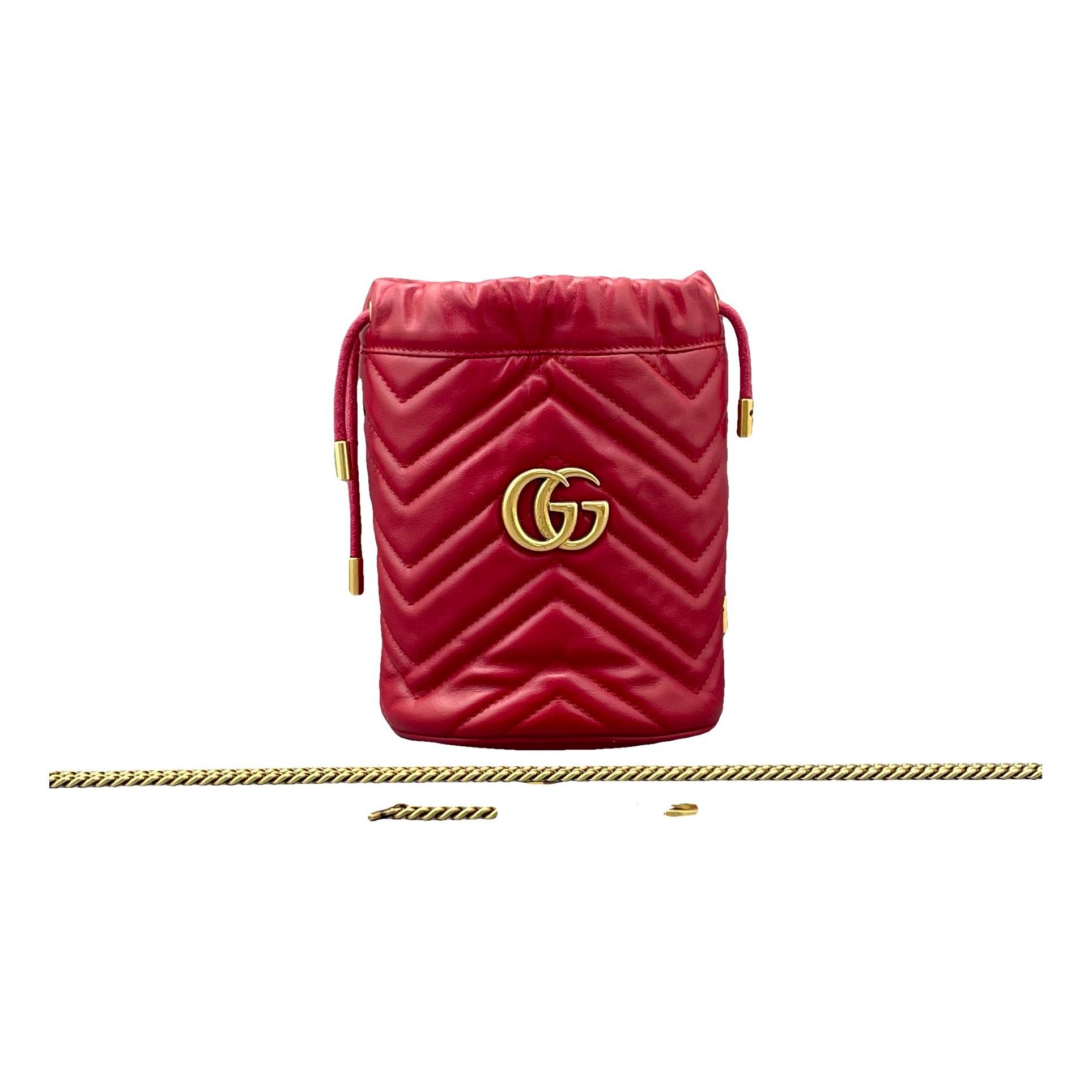 GG Marmont Chain Bucket leather bag