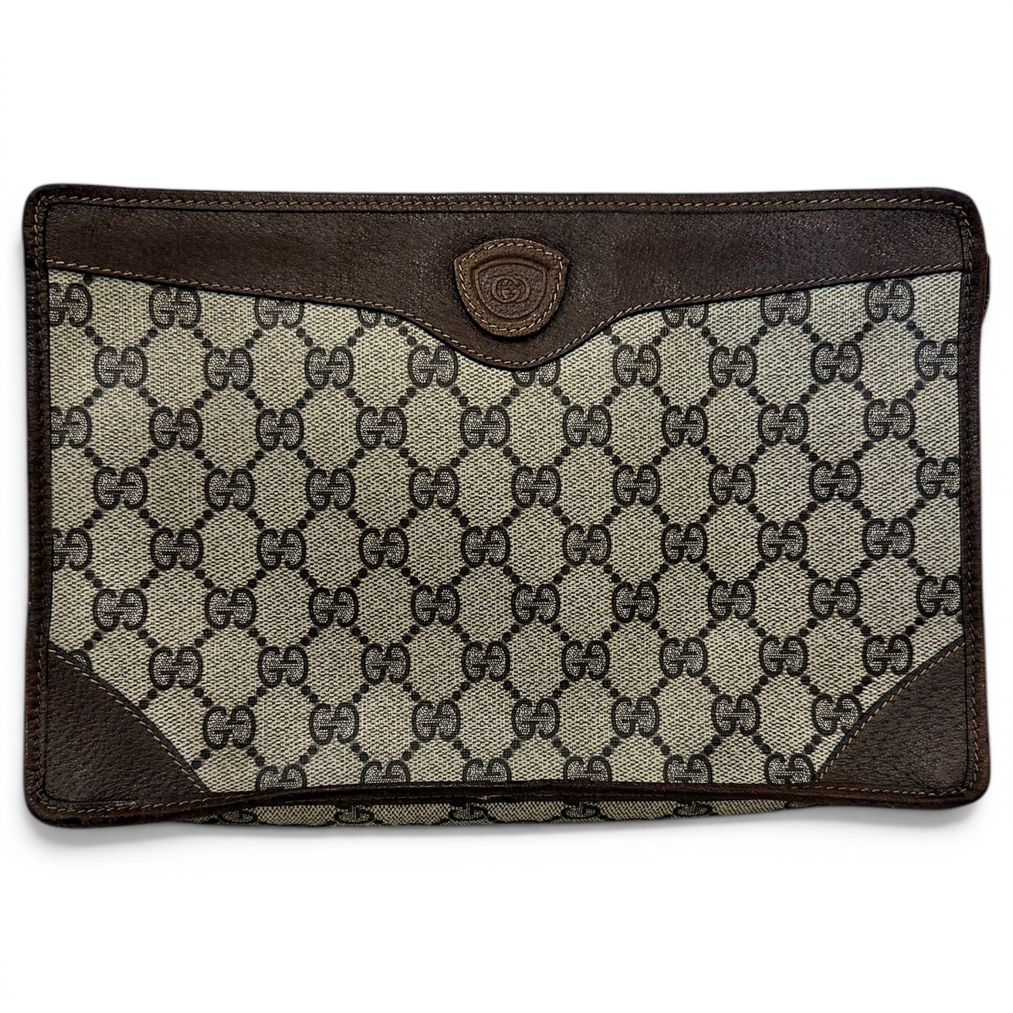 Leather clutch bag