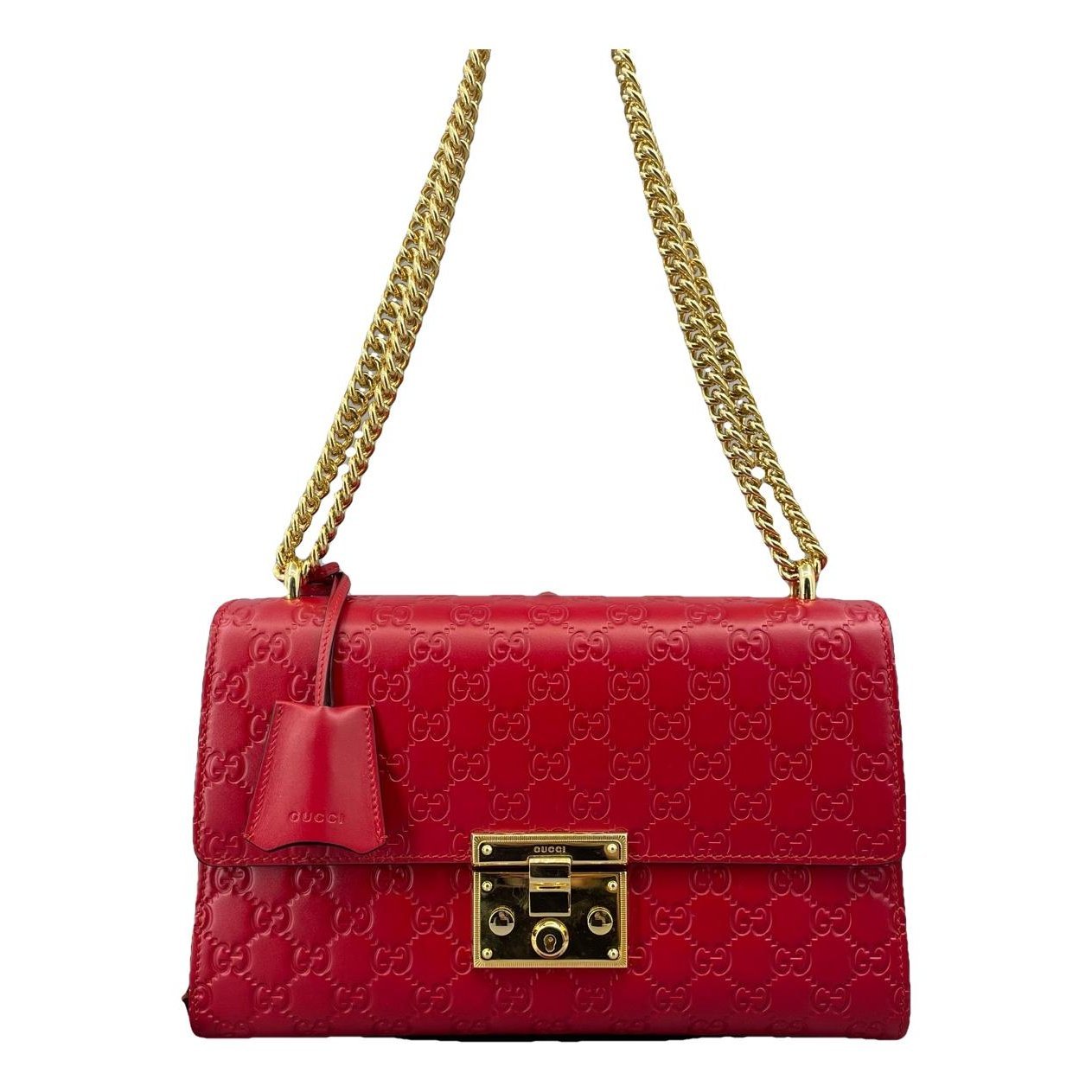 Padlock leather handbag