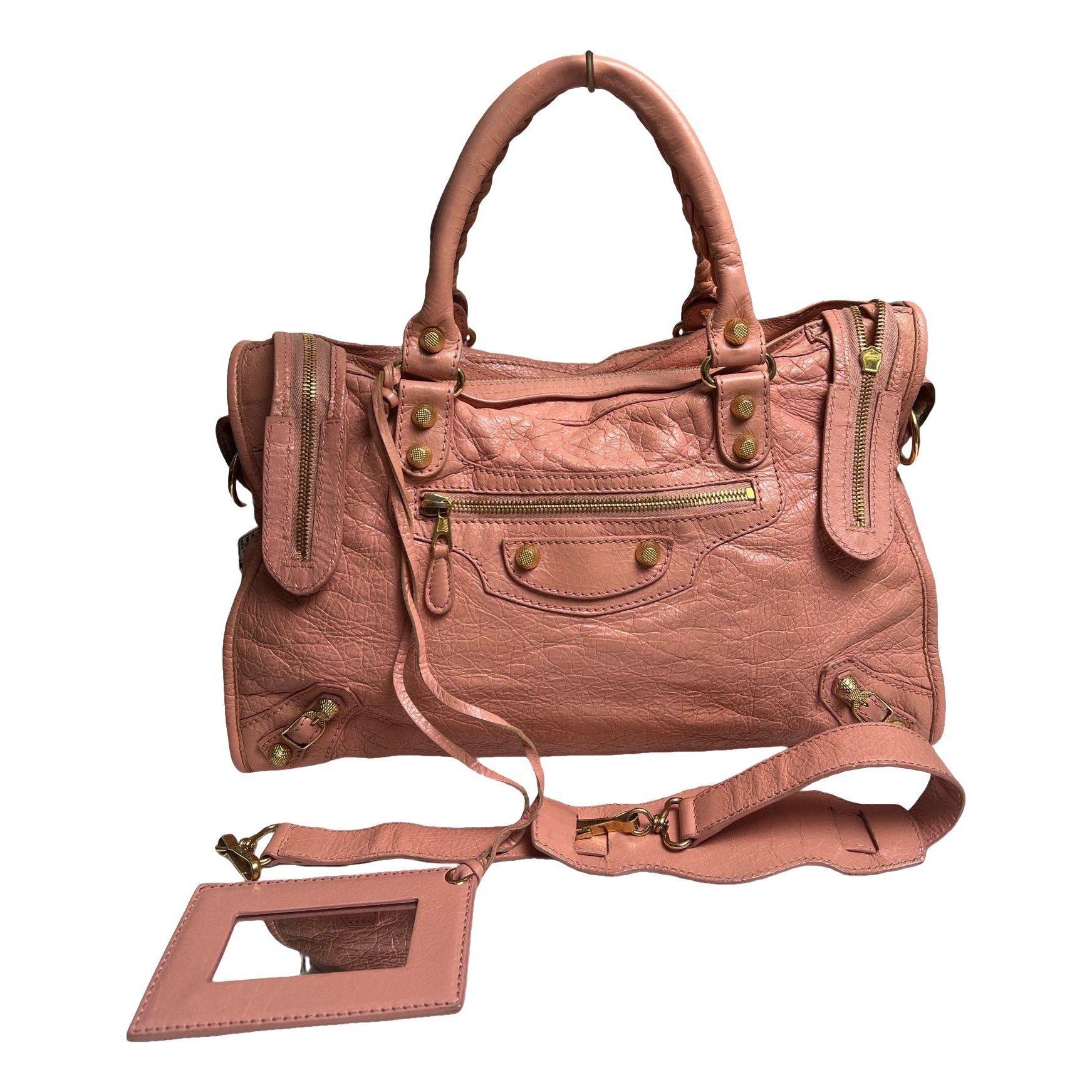 City leather handbag