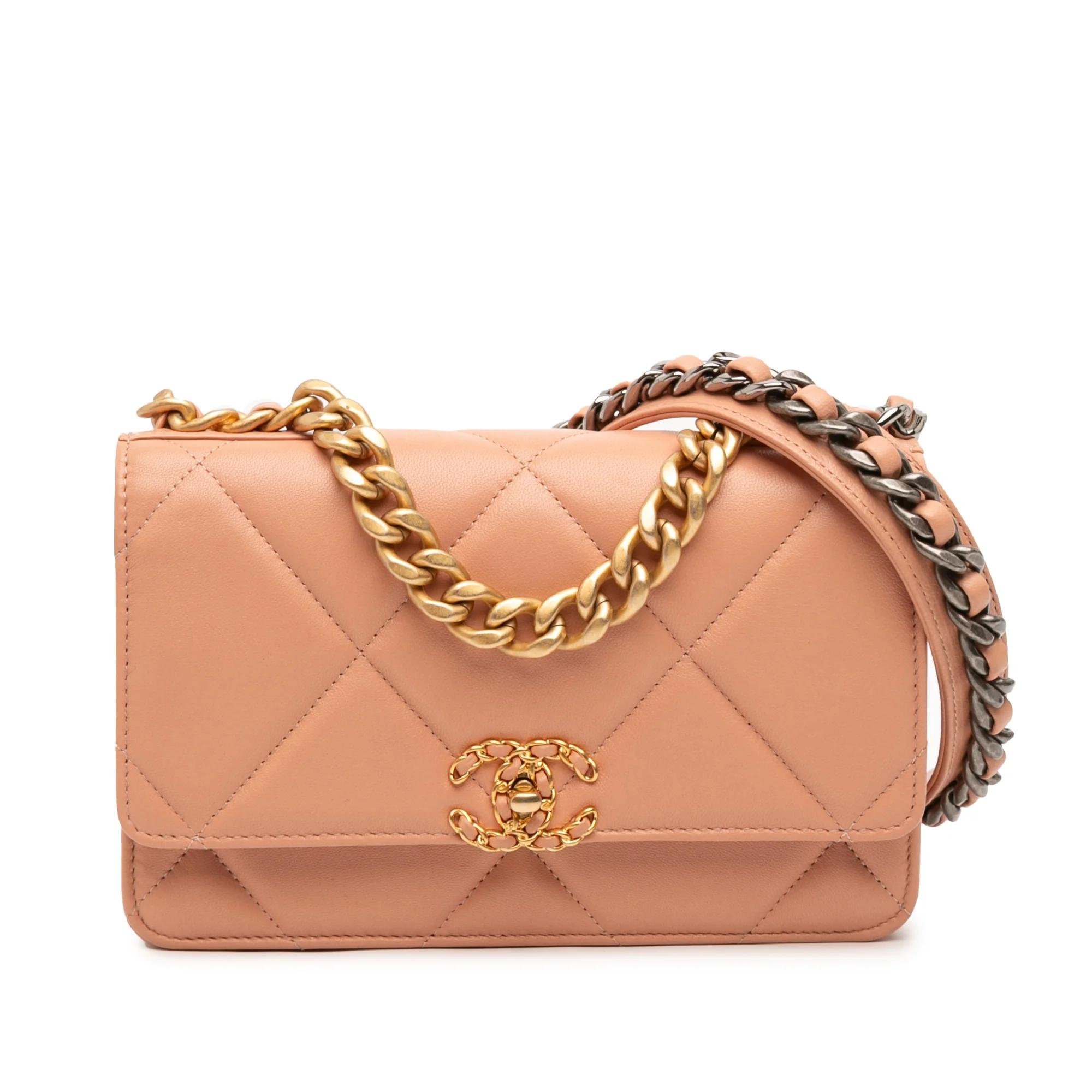 Wallet On Chain leather handbag
