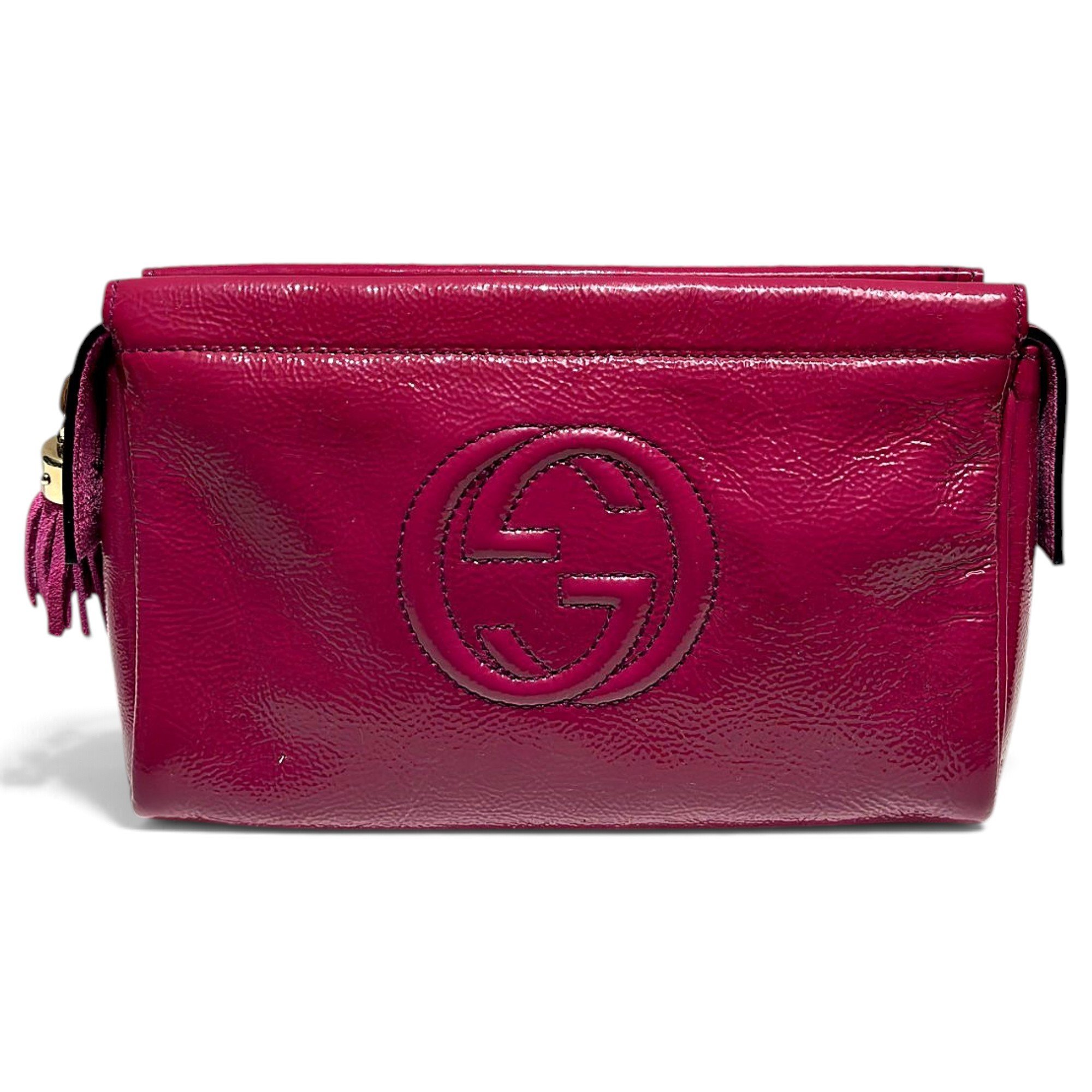 Soho patent leather clutch bag
