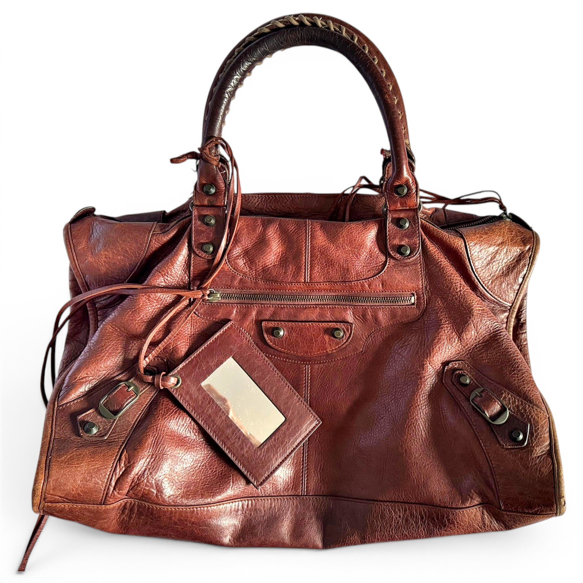 City leather handbag