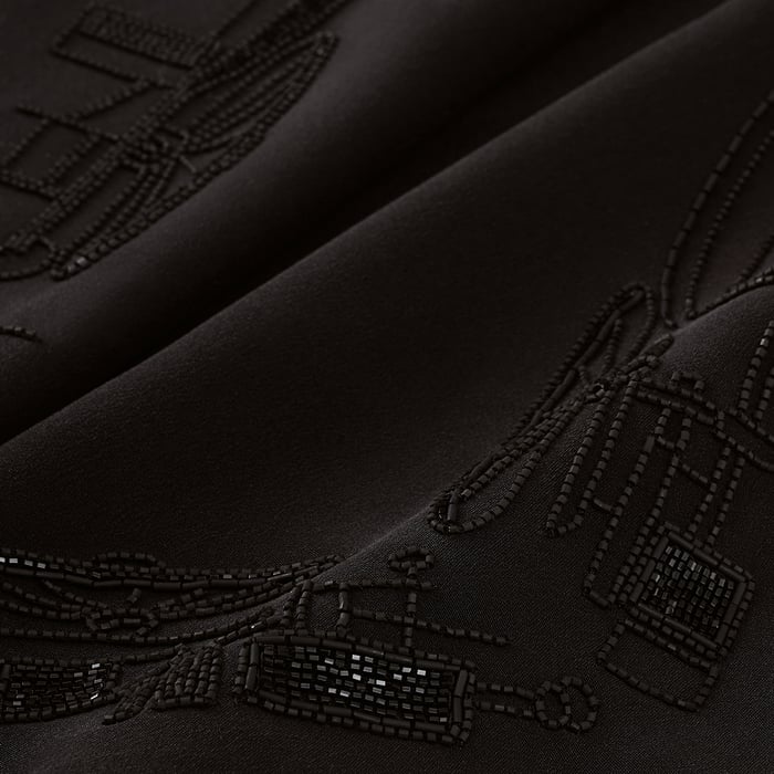 Noir Complication Equestre Embroidered Triangle Scarf