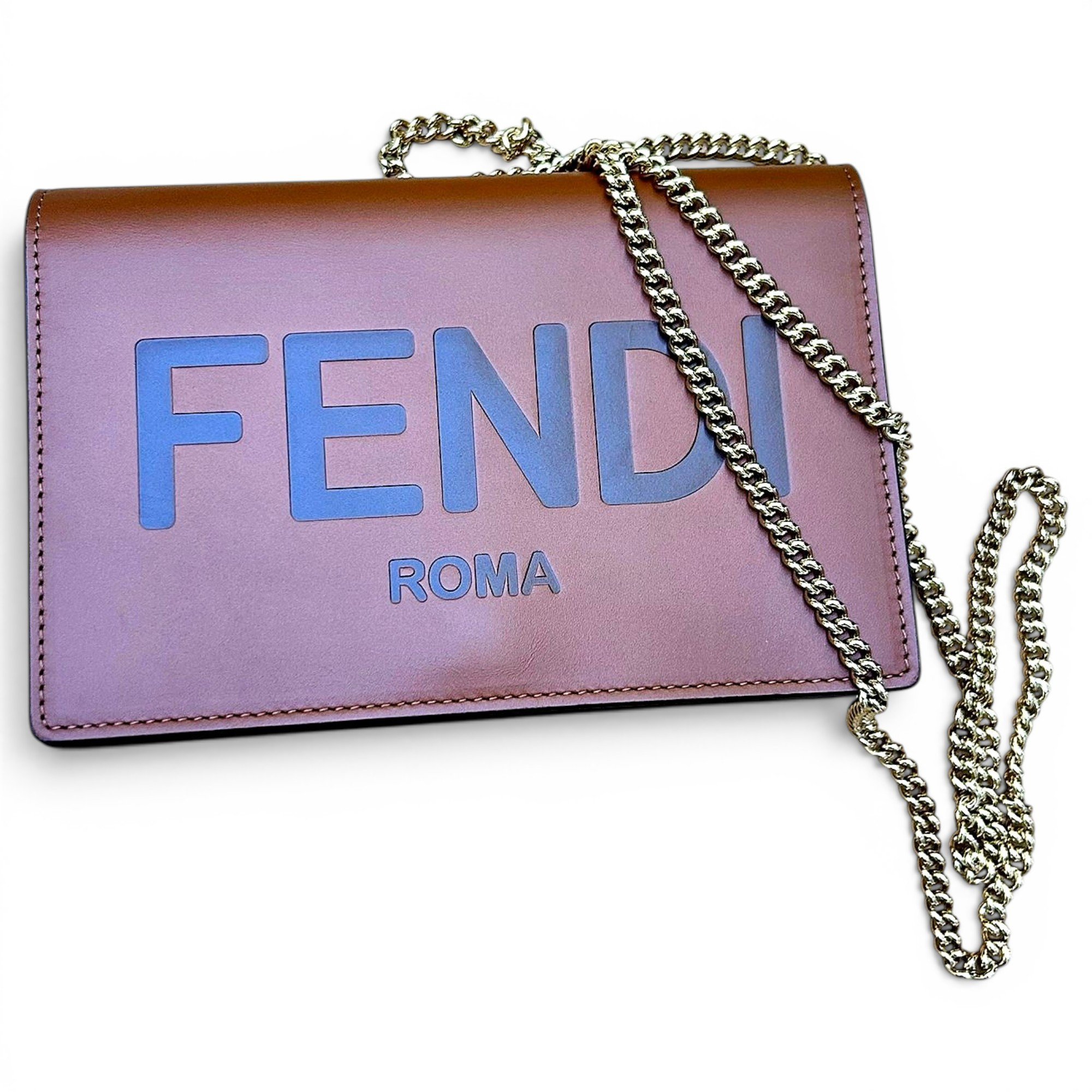 Kan I logo leather clutch bag