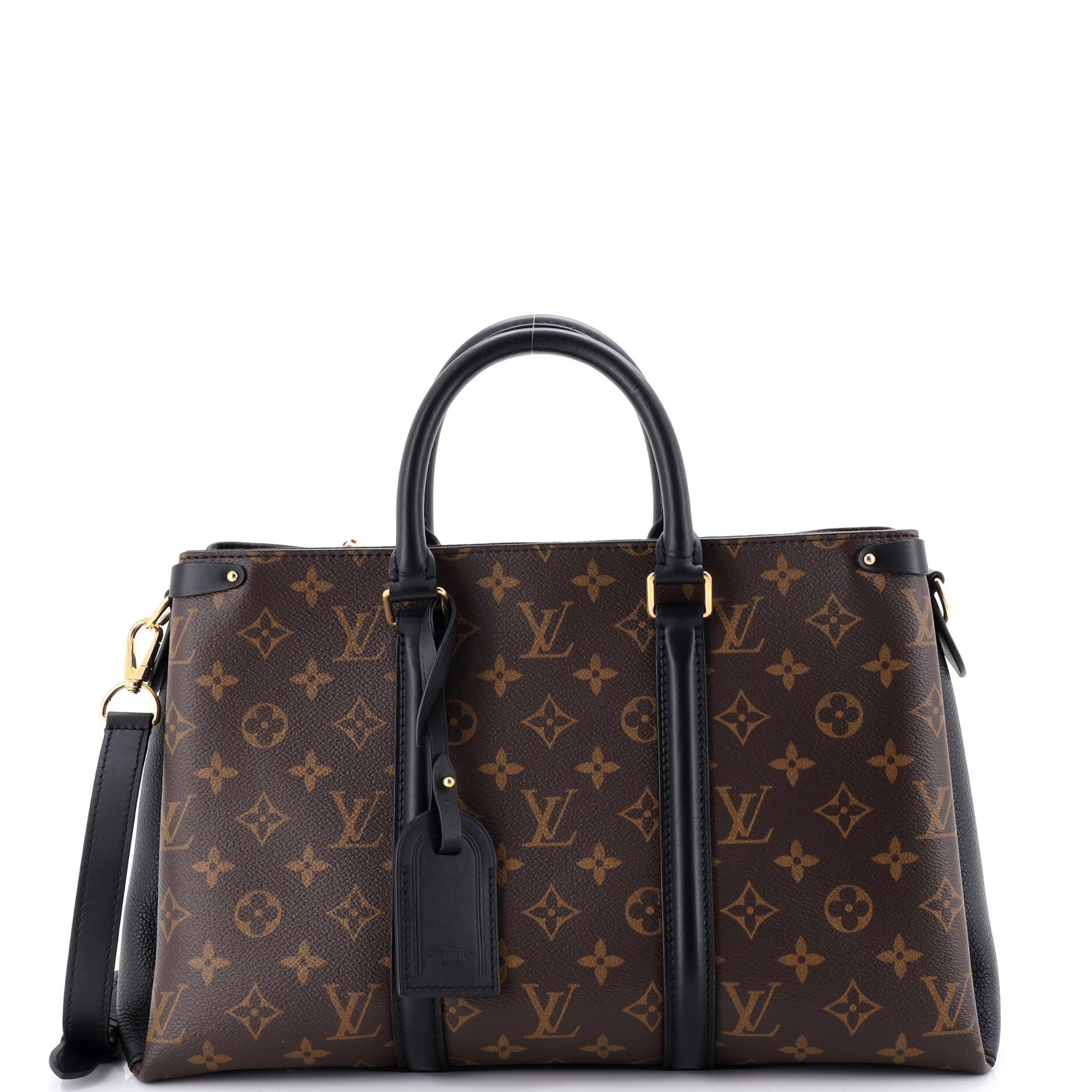 Soufflot Tote Monogram Canvas with Leather MM