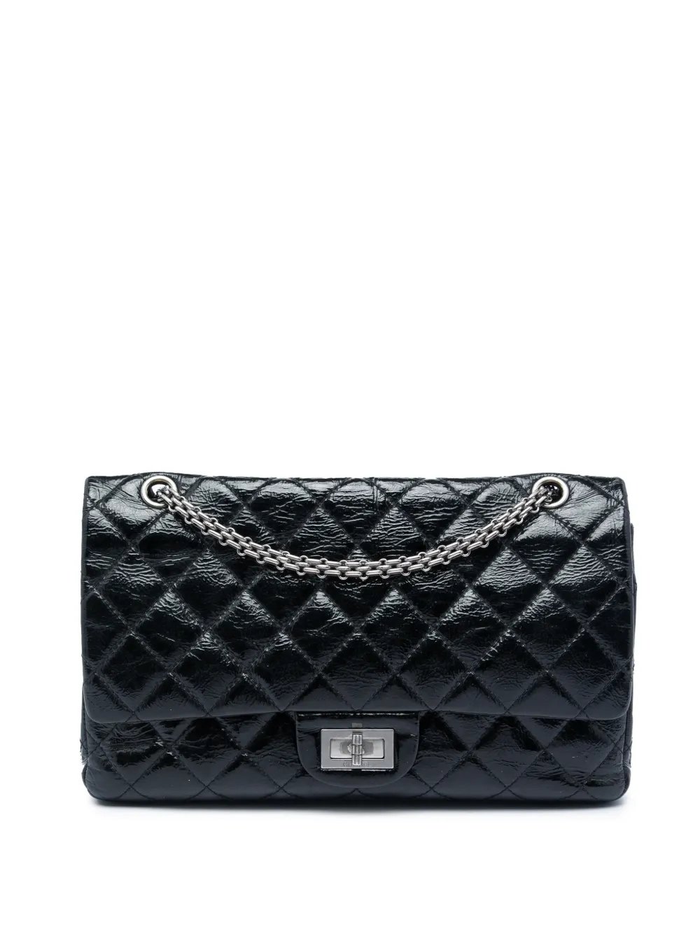 2010-2011 Quilted Crinkled Patent Reissue 2.55 Double Flap 227 shoulder bag