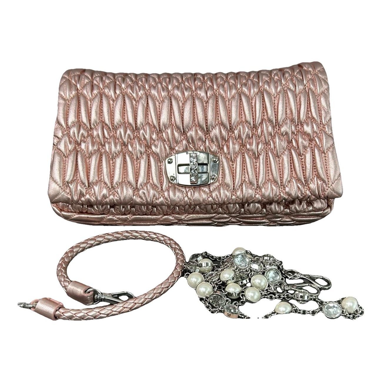 Miu Crystal leather handbag