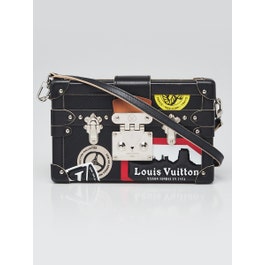 Louis Vuitton Louis Vuitton Limited Edition Black Epi Leather World Tour Petite Malle Bag