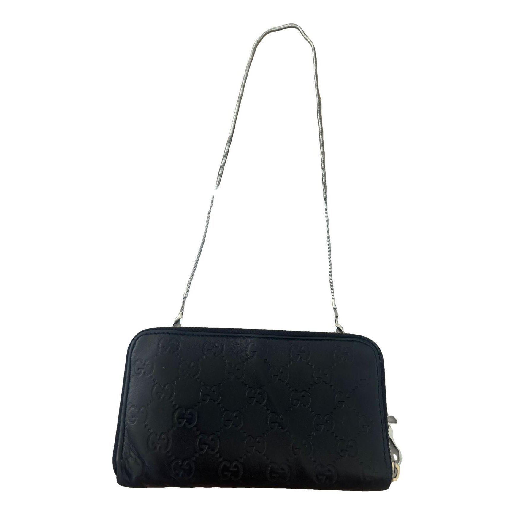 Leather clutch bag