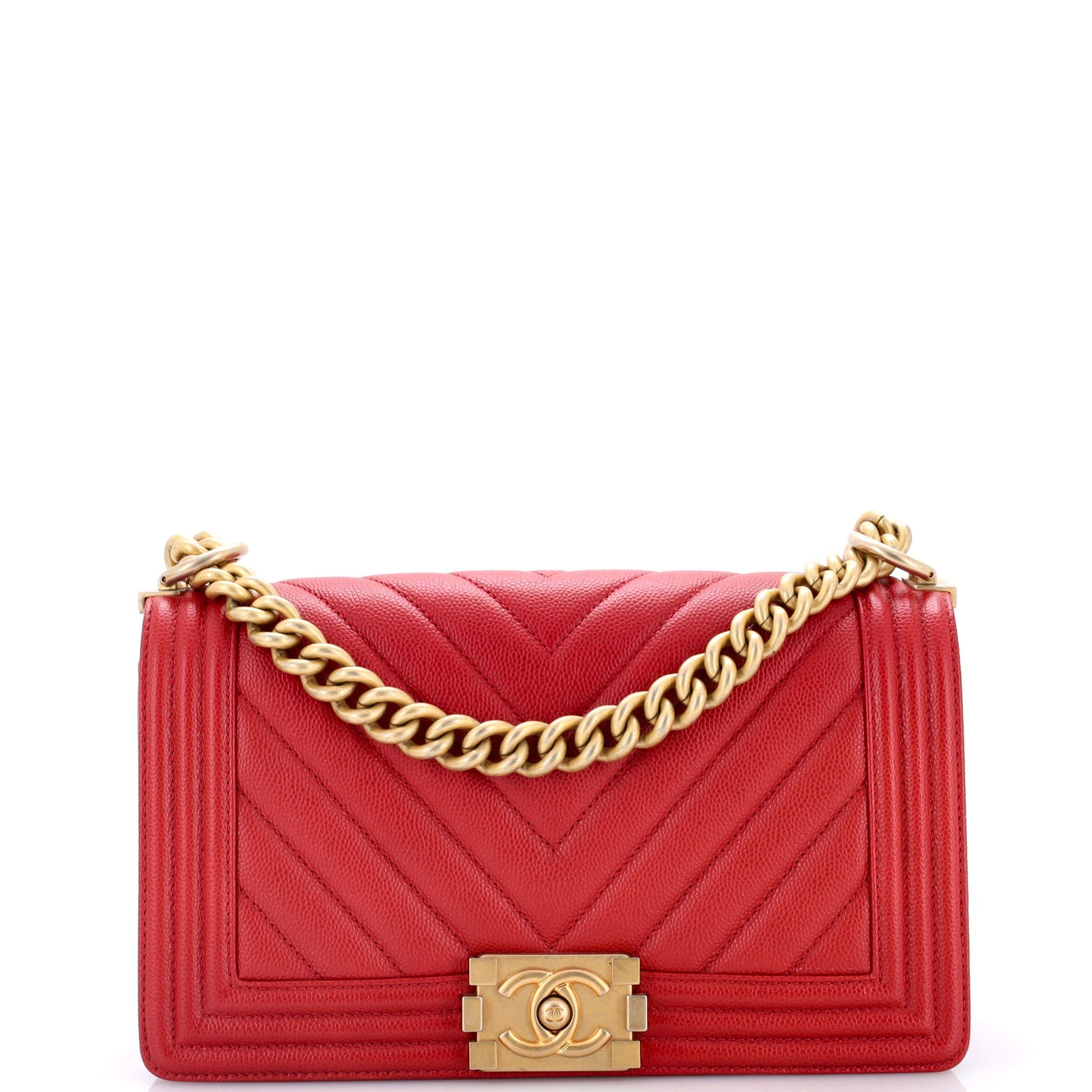 Boy Flap Bag Chevron Caviar Old Medium