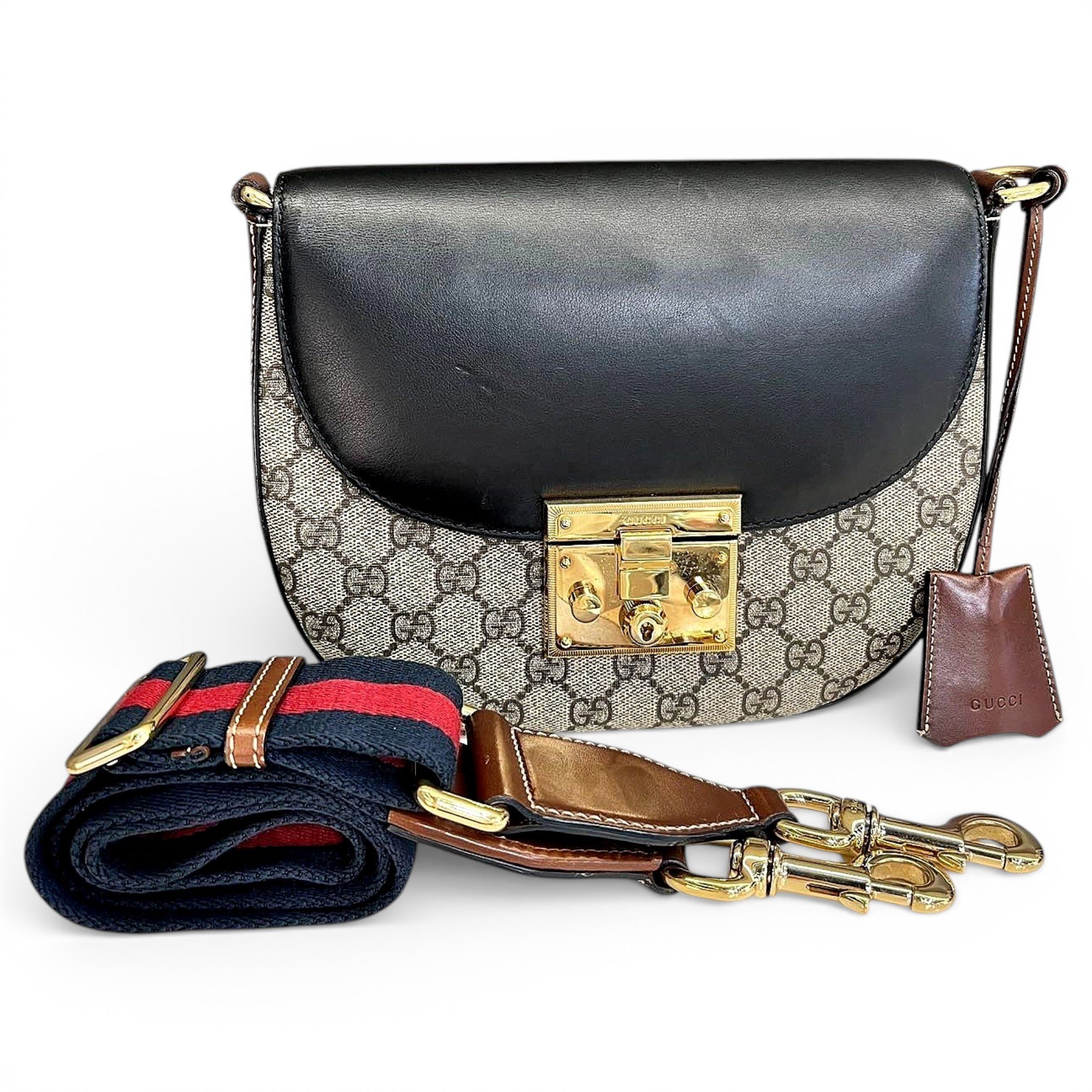 Padlock vinyl crossbody bag