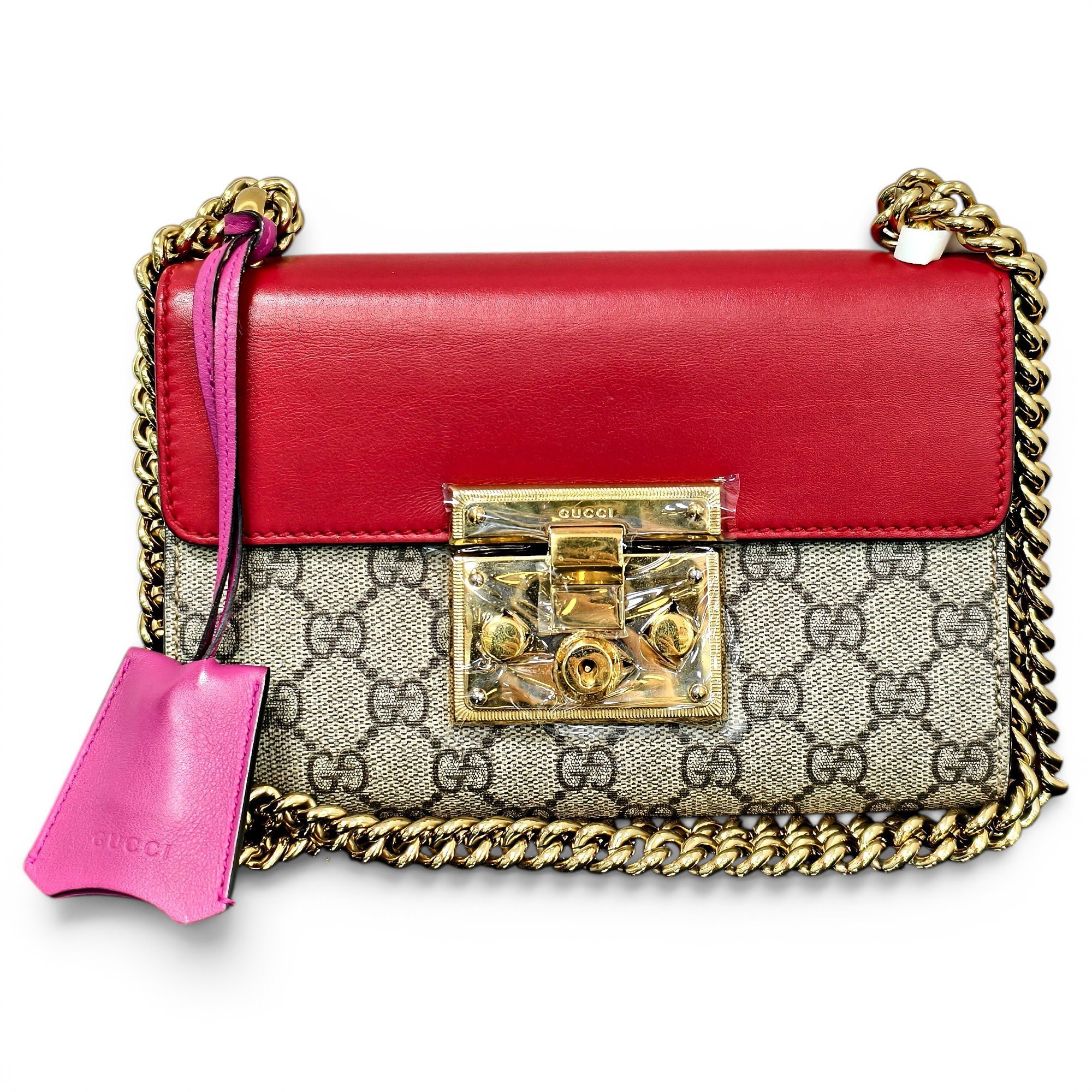 Padlock leather handbag