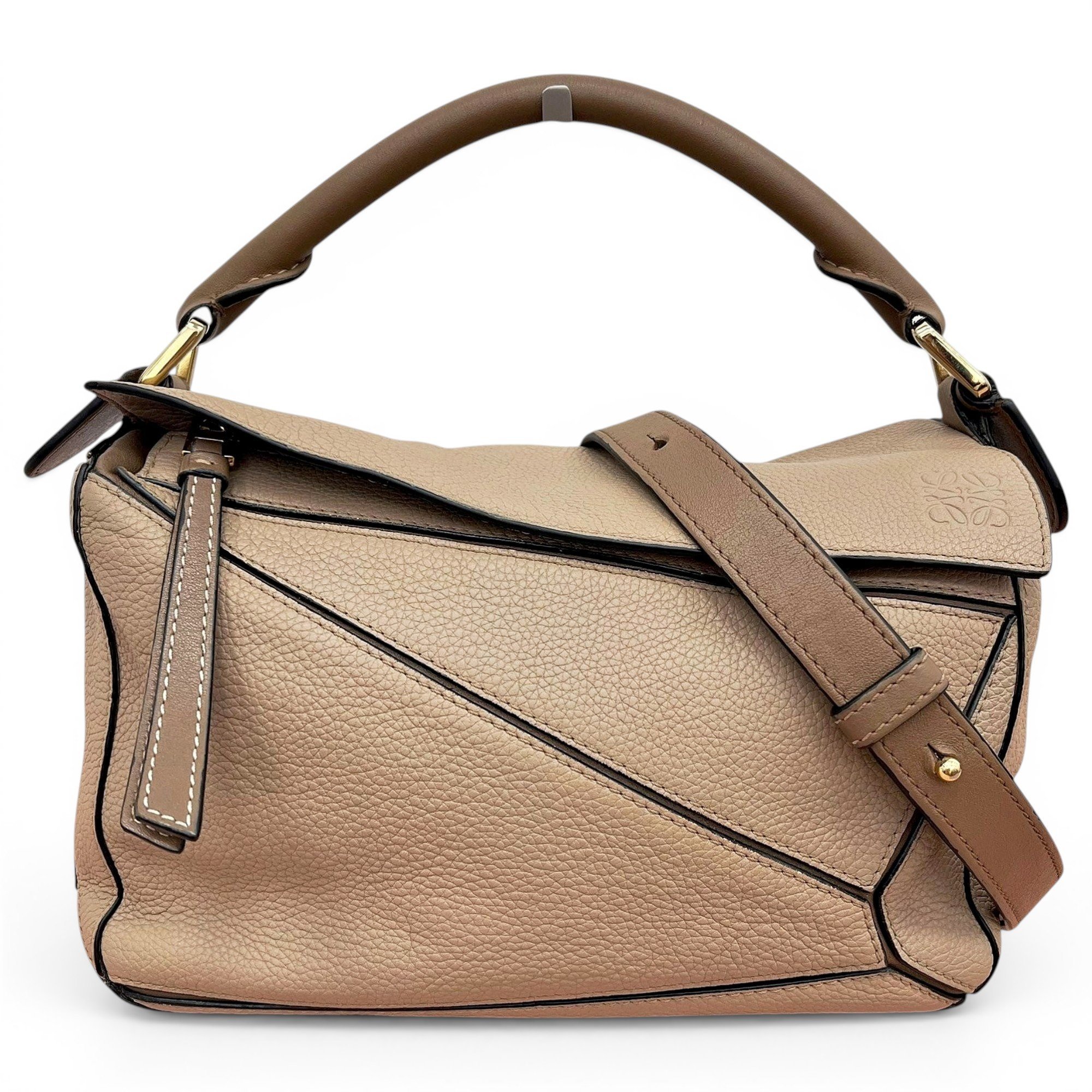 Puzzle leather handbag