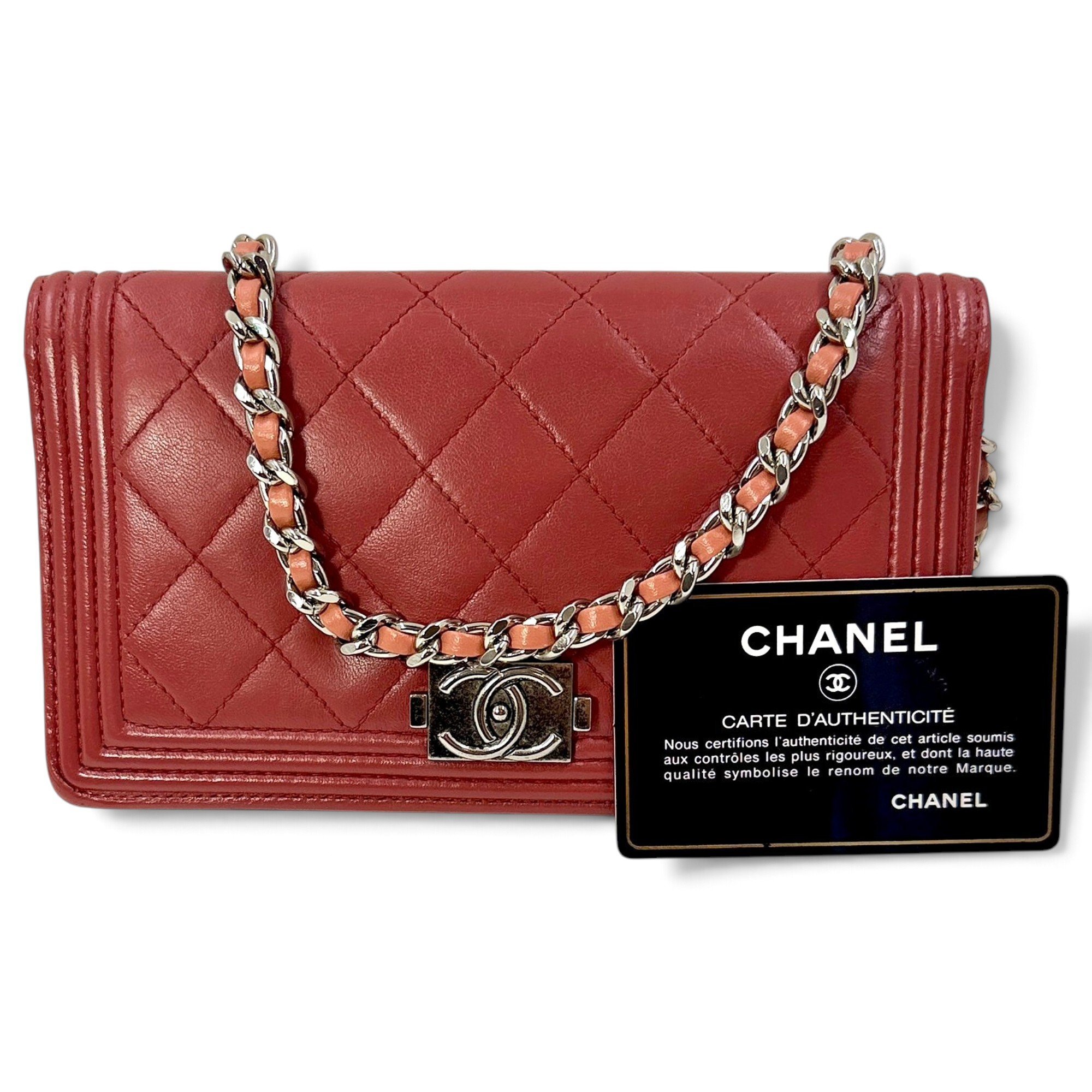Wallet On Chain Boy Half Flap leather crossbody bag