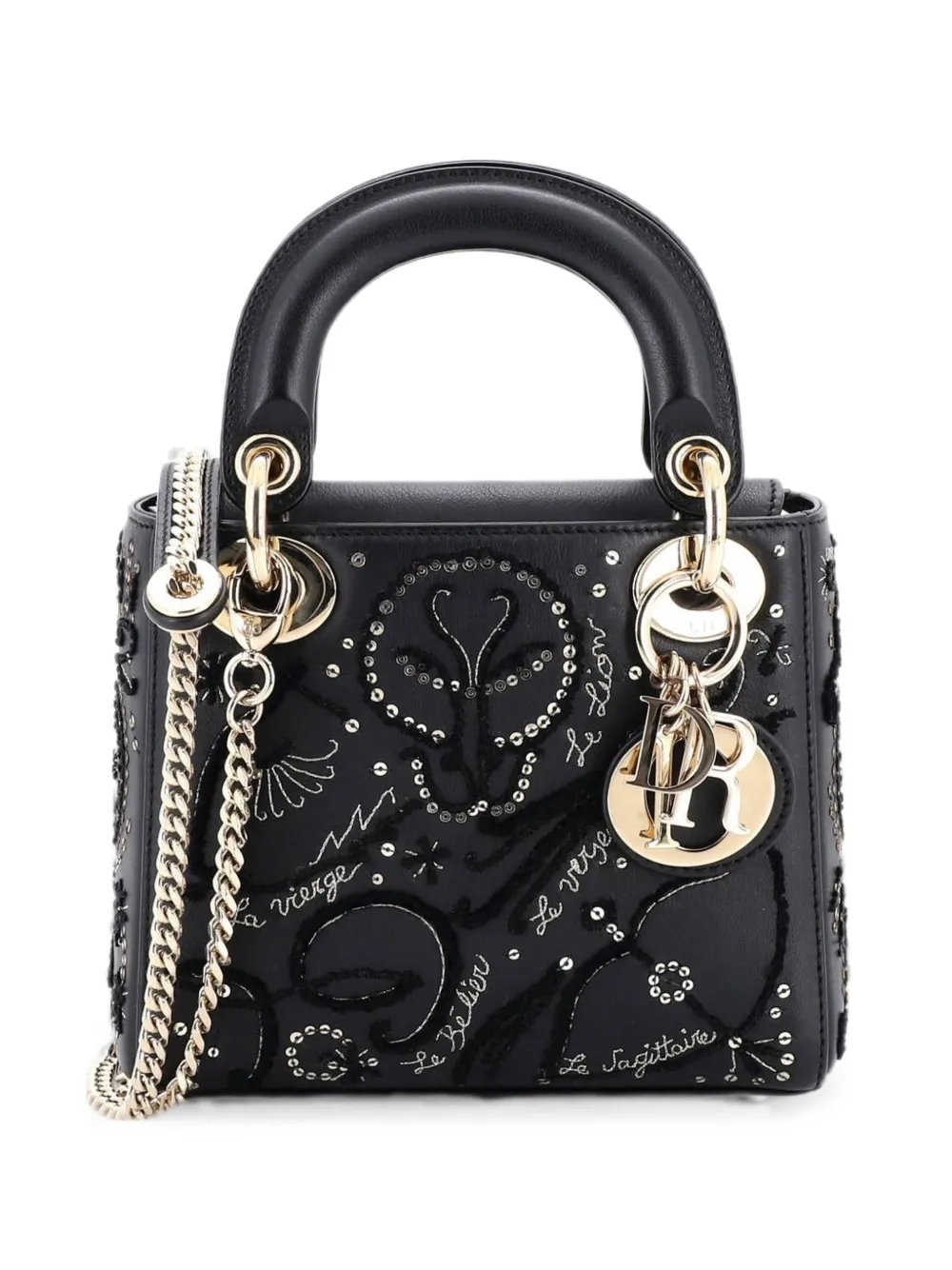 Lady Dior Chain Bag Embroidered Calfskin Mini satchel