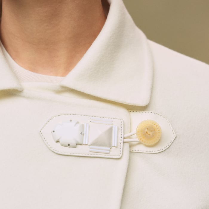 Blanc Naturel Veste Fermeture Bijoux