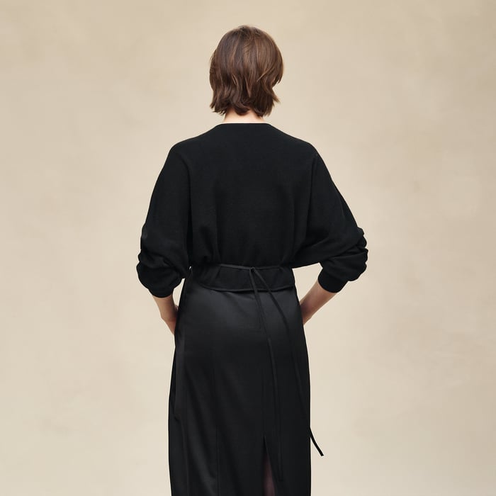 Noir Wrap Cashmere Cardigan