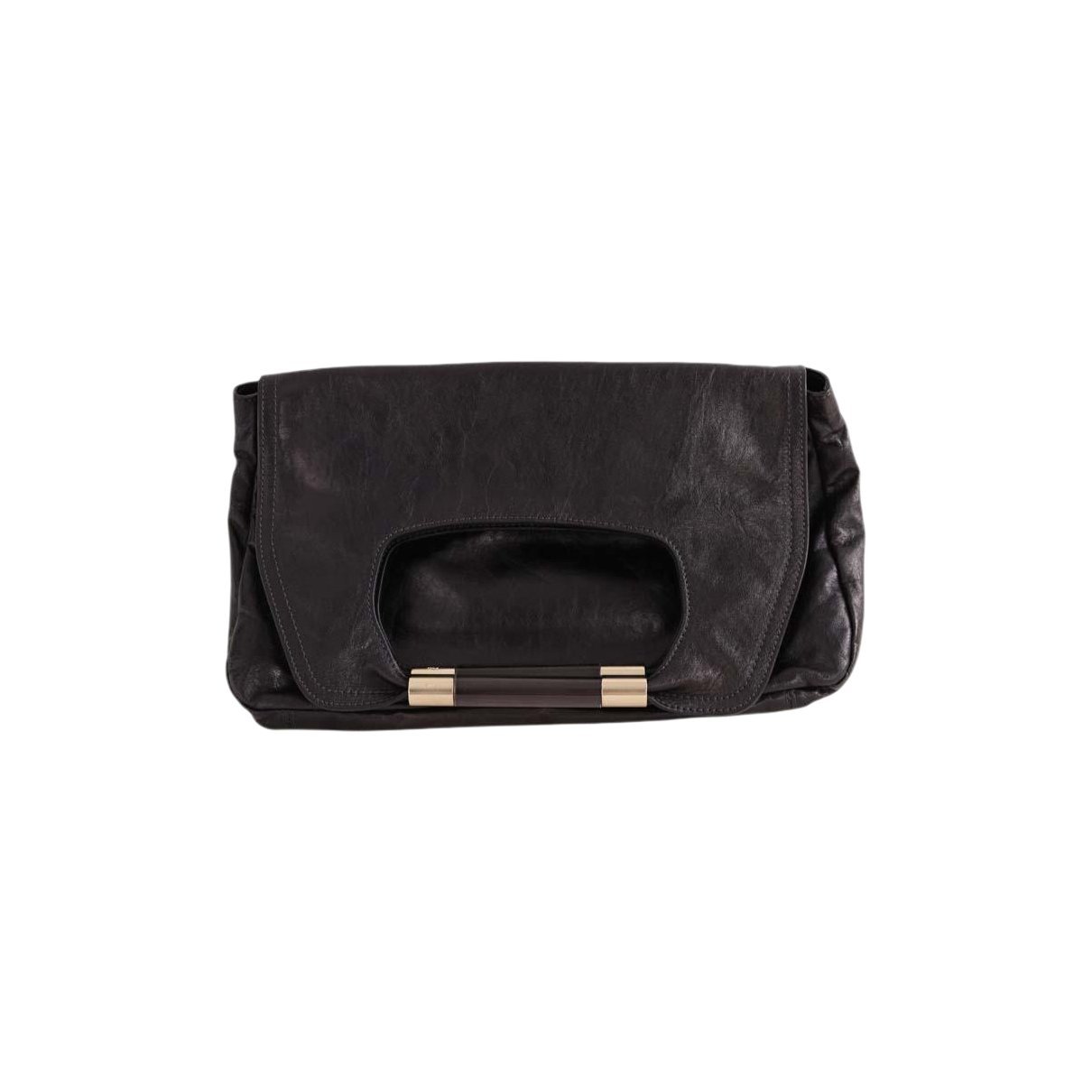 Leather clutch bag