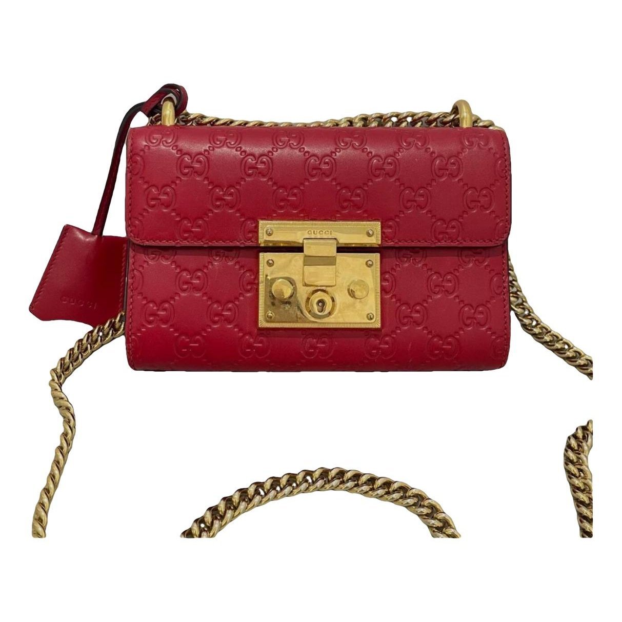 Padlock leather handbag