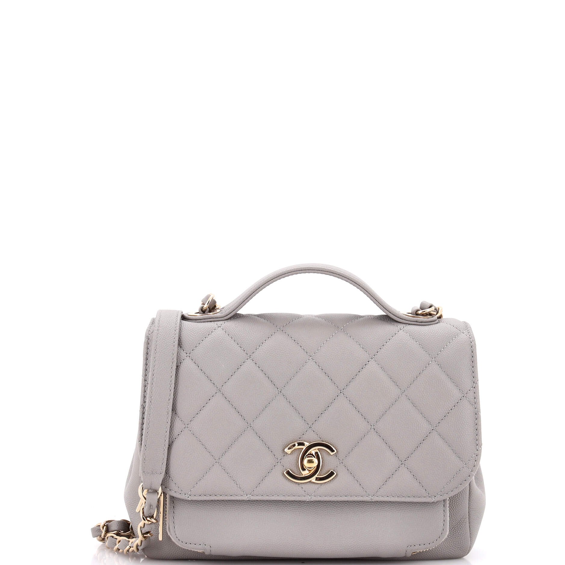 Business Affinity Flap Bag Quilted Caviar Small