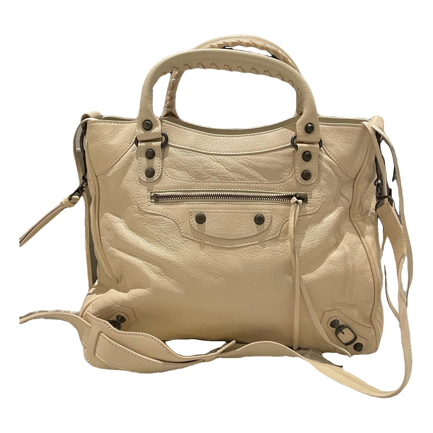 City leather handbag
