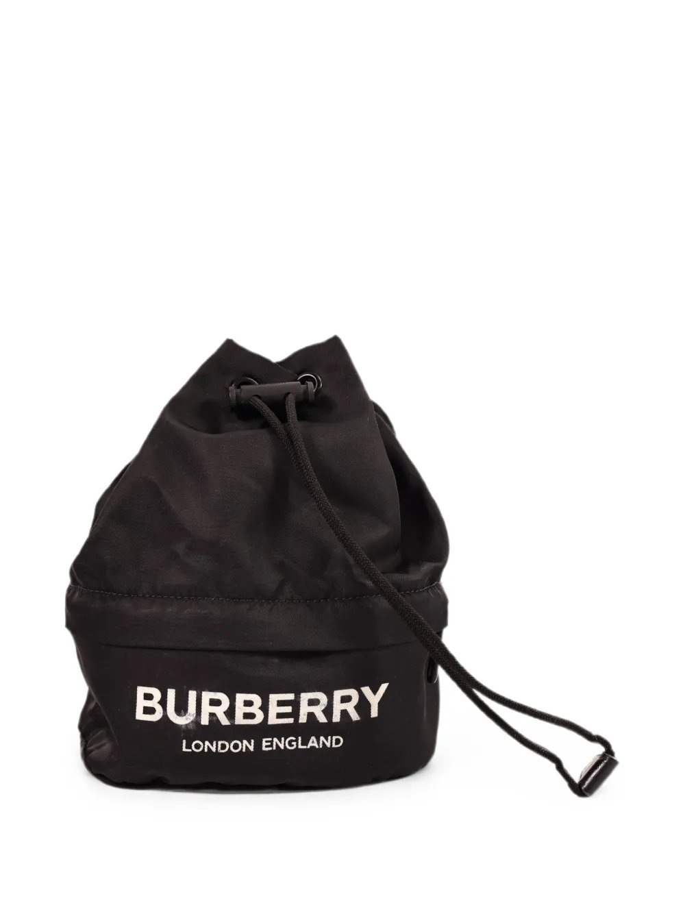 logo-print drawstring bucket bag