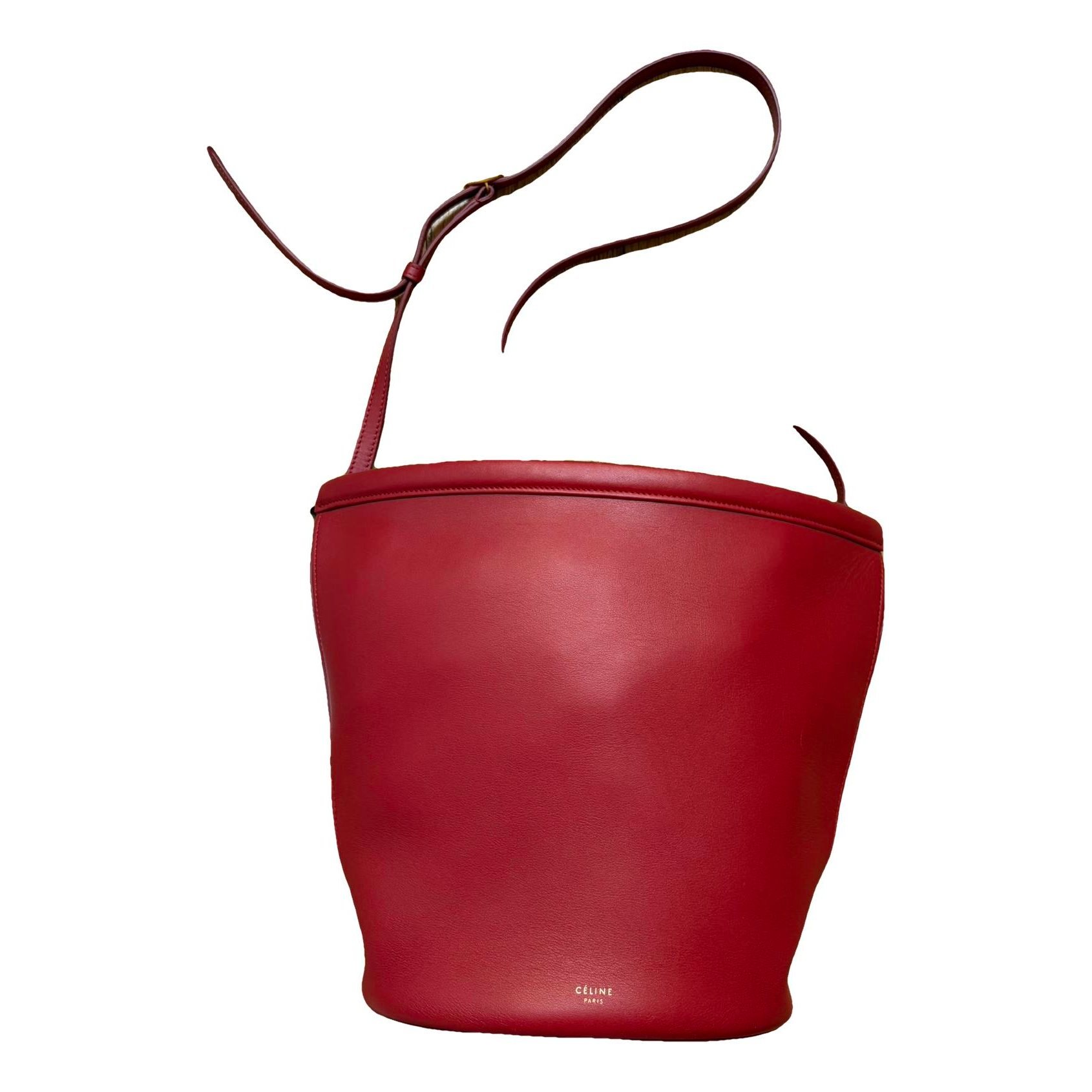 Clasp Bucket leather handbag