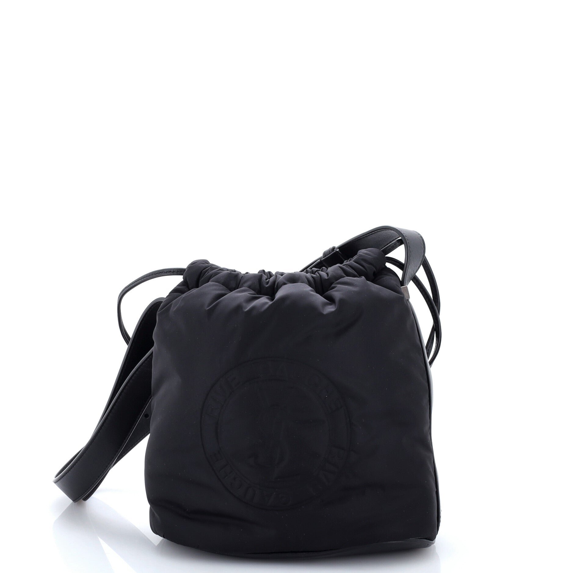 Rive Gauche Drawstring Bucket Bag Padded Nylon