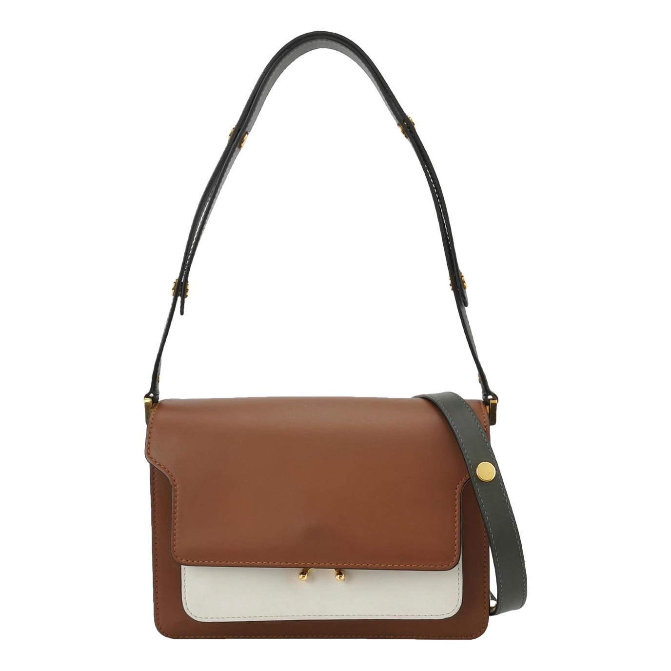 Trunk leather crossbody bag