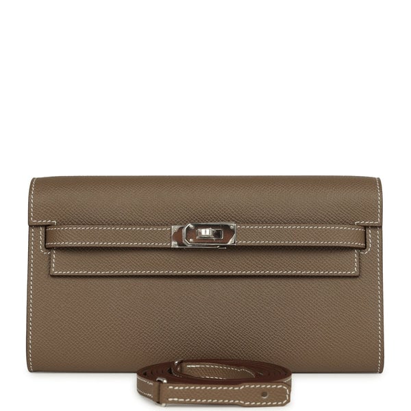 Hermes Hermes Kelly Wallet To Go Etoupe Epsom Palladium Hardware