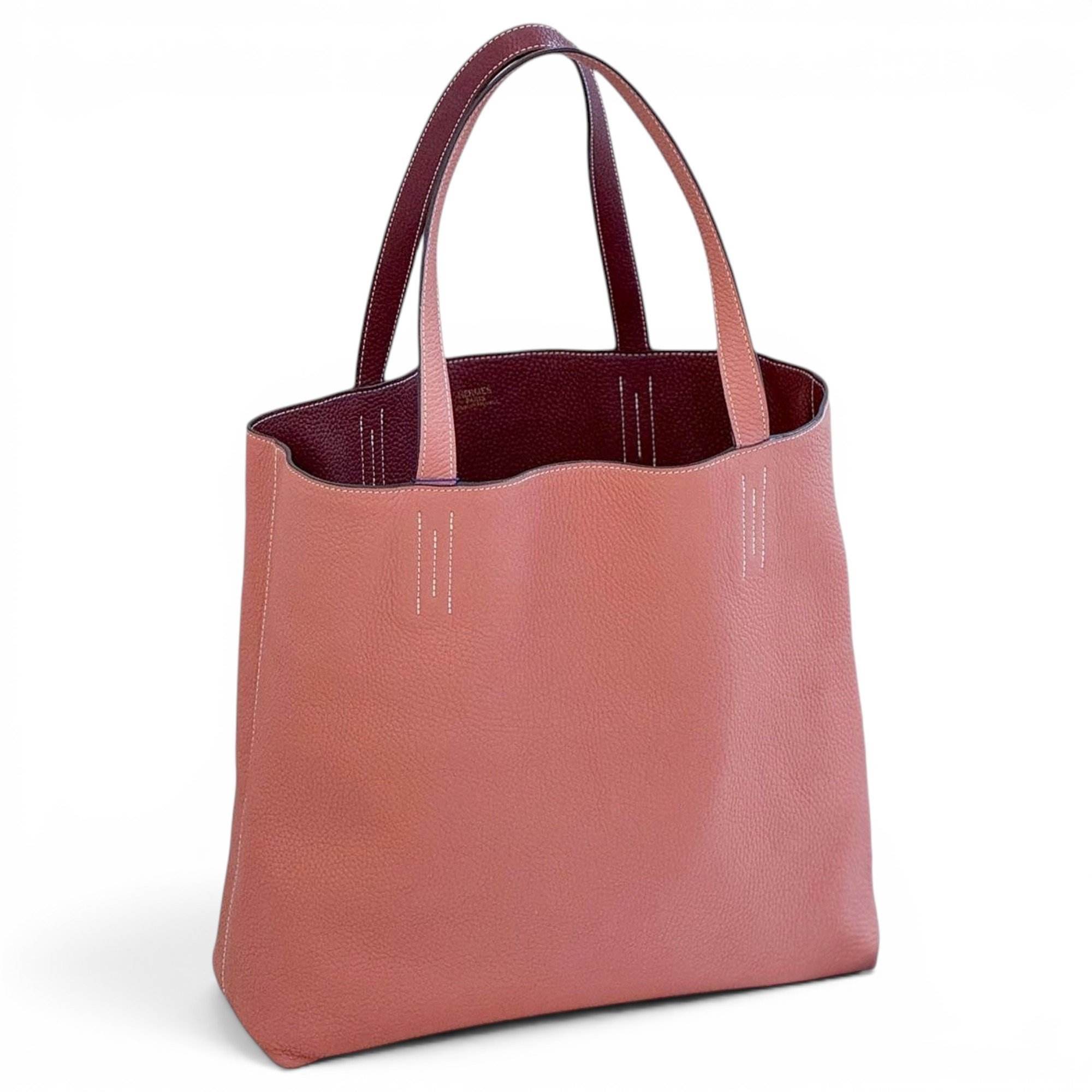 Double sens leather tote