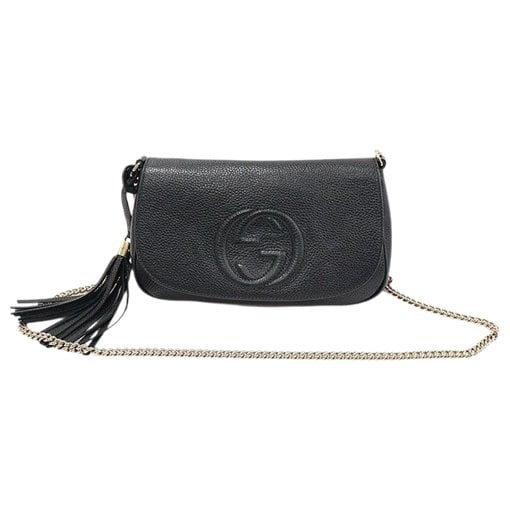 Leather clutch bag