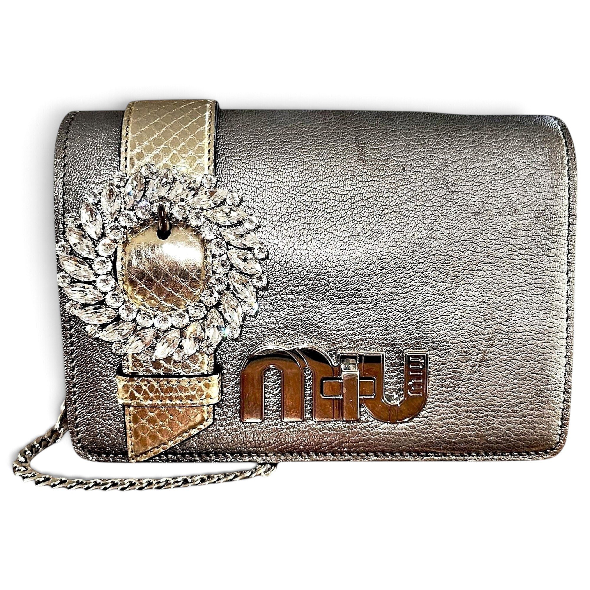 My Miu leather crossbody bag