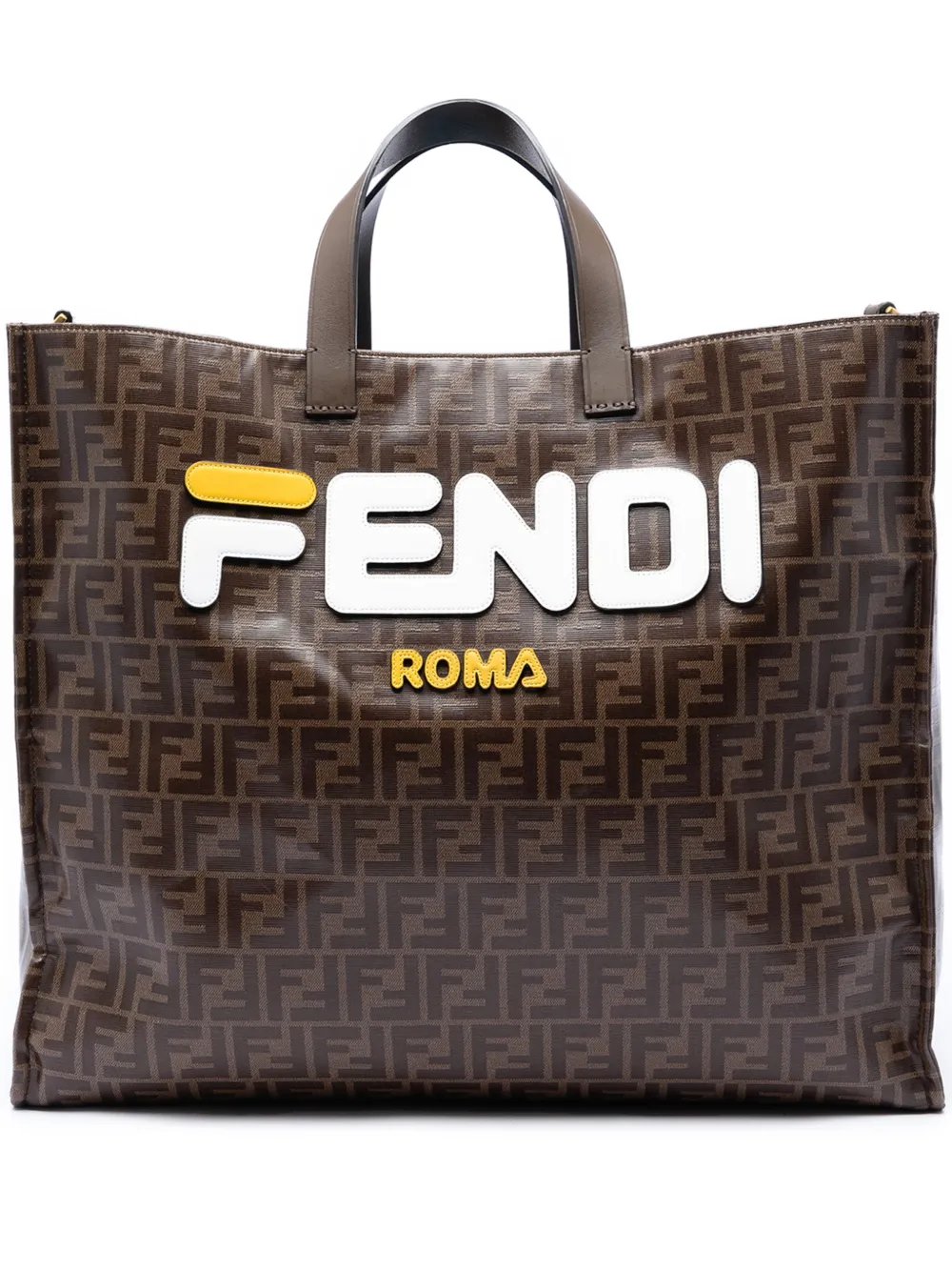 2010-2026 Fila Zucca Coated Canvas Logo Mania Shopper Tote satchel