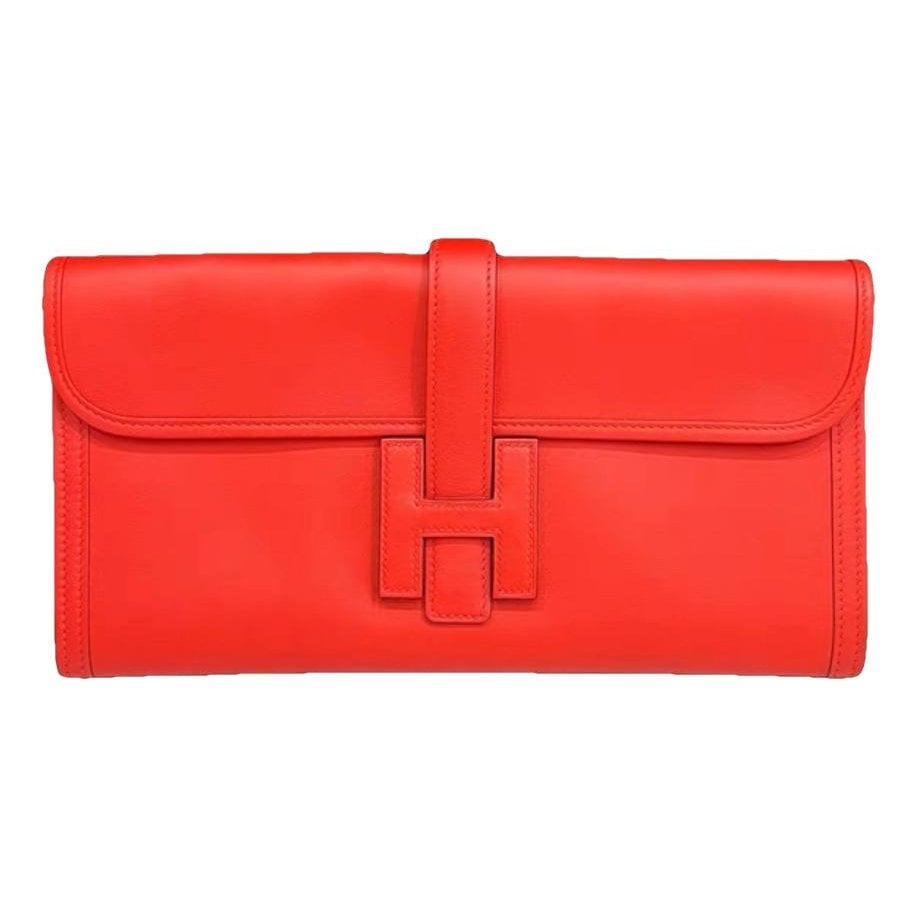 Jige leather clutch bag