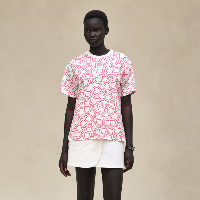 Blanc Tulle "Maillon Equestre" Maxi T-shirt