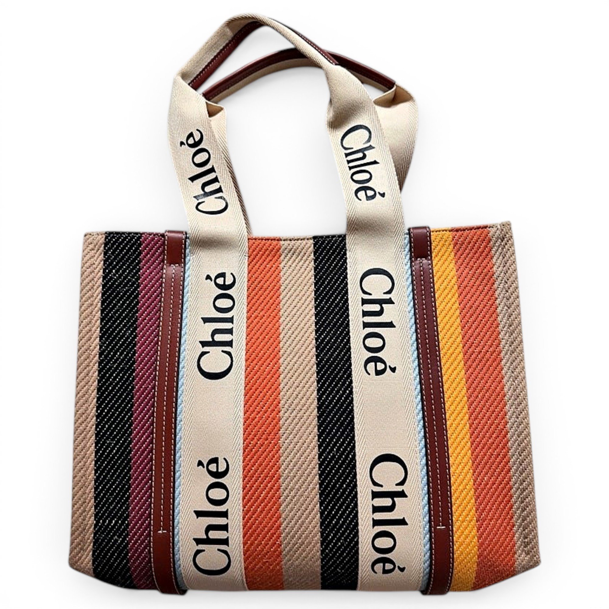Woody linen tote