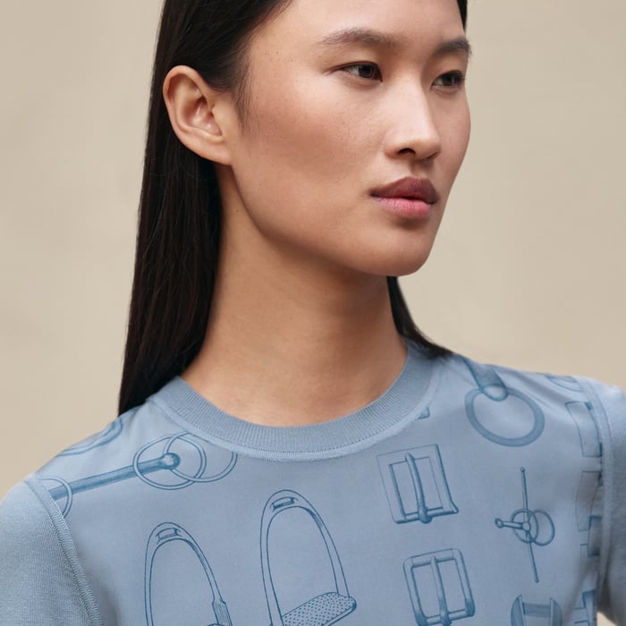 Bleu Adriatique "Cahier Du Colporteur" Short-sleeve Sweater
