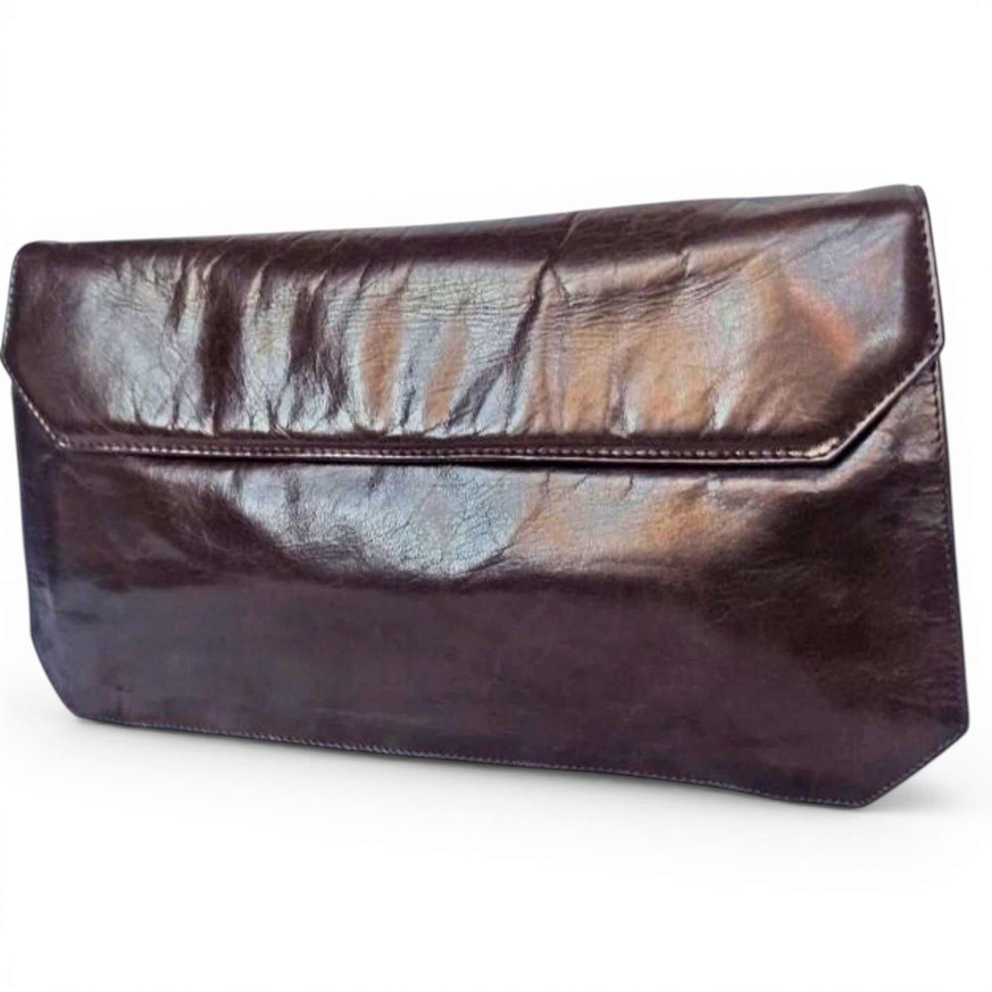 Leather clutch bag