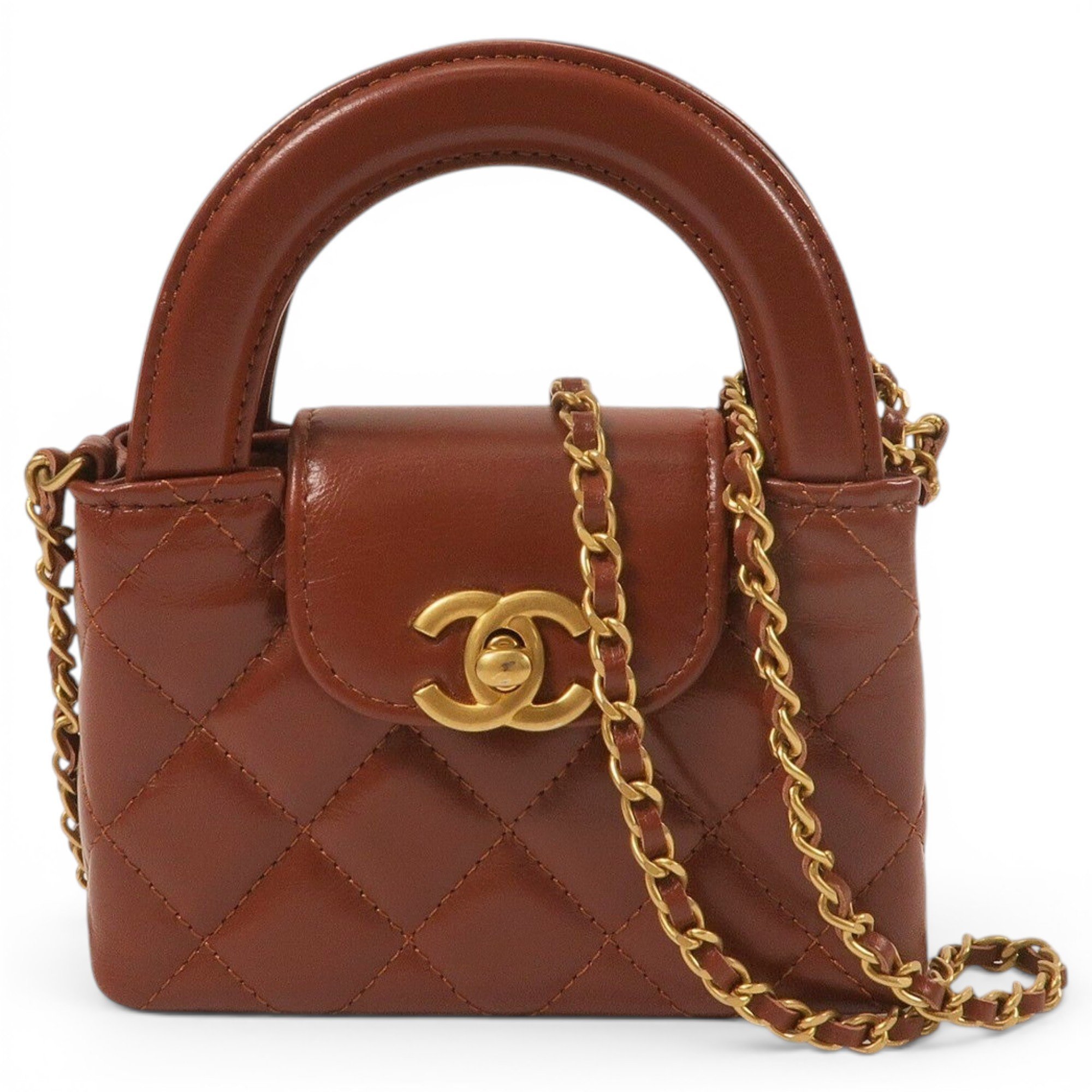 Trendy CC Top Handle leather handbag