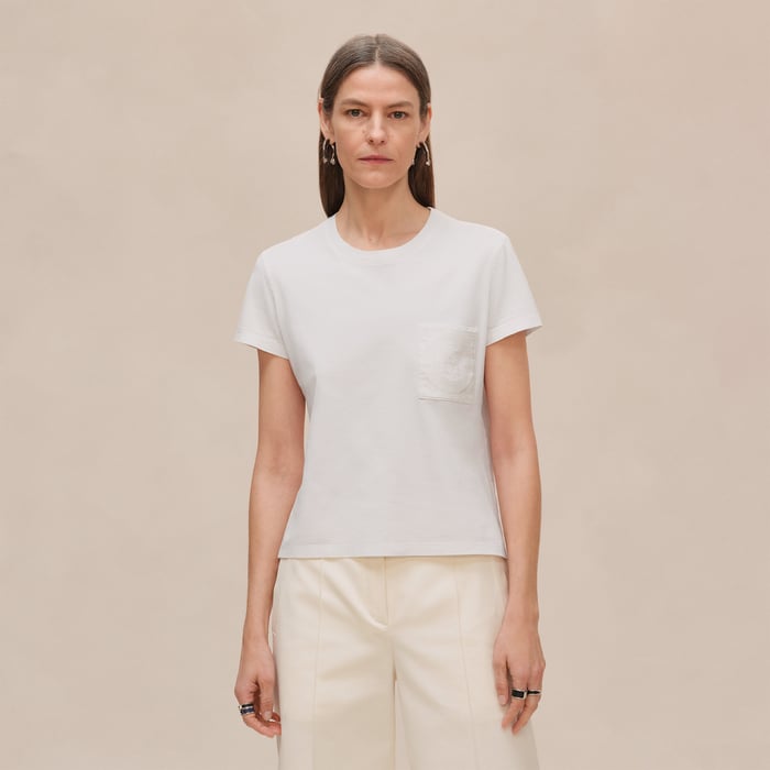 Blanc Embroidered Pocket T-shirt