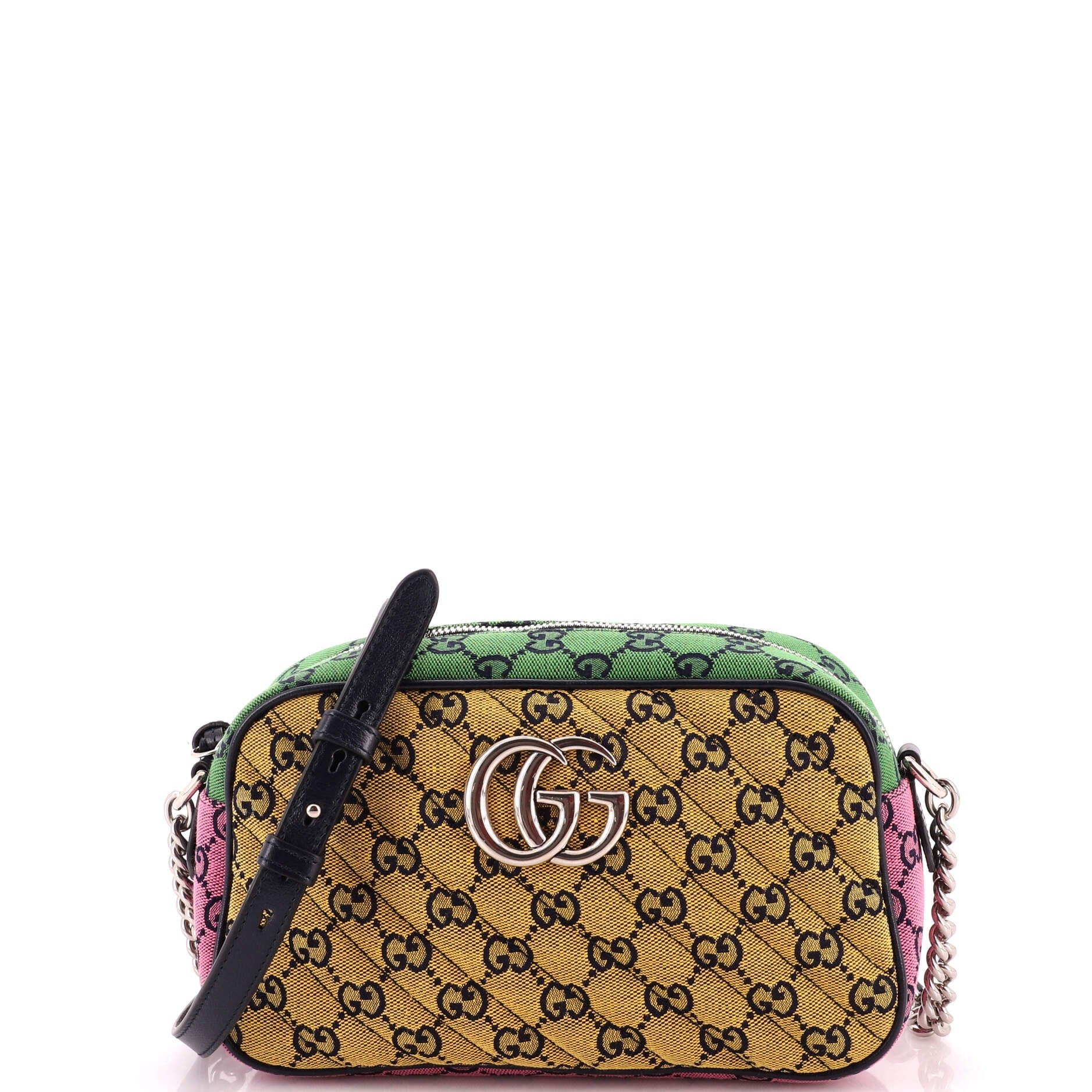 GG Marmont Shoulder Bag Multicolor Diagonal Quilted GG Canvas Small