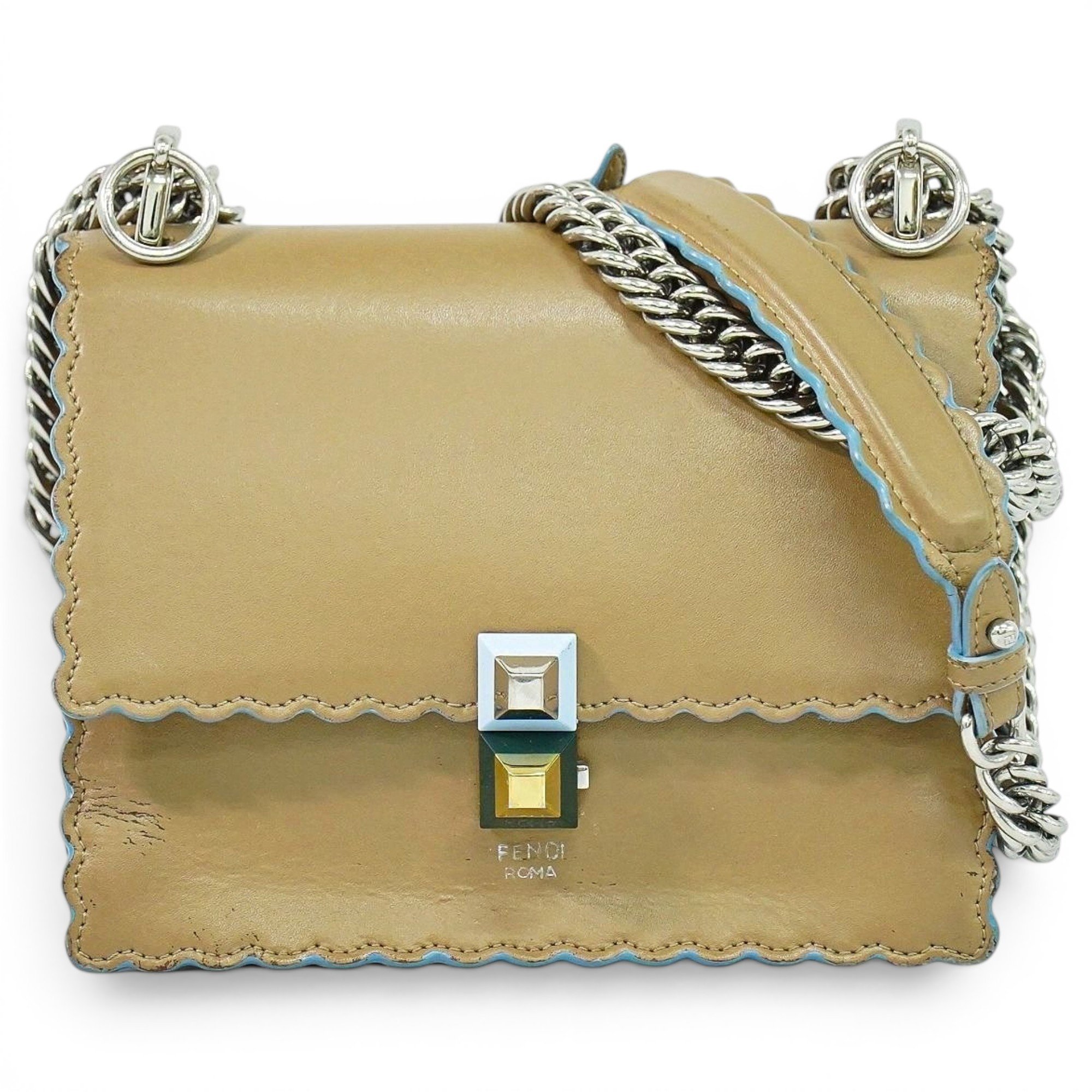 Pocket leather handbag