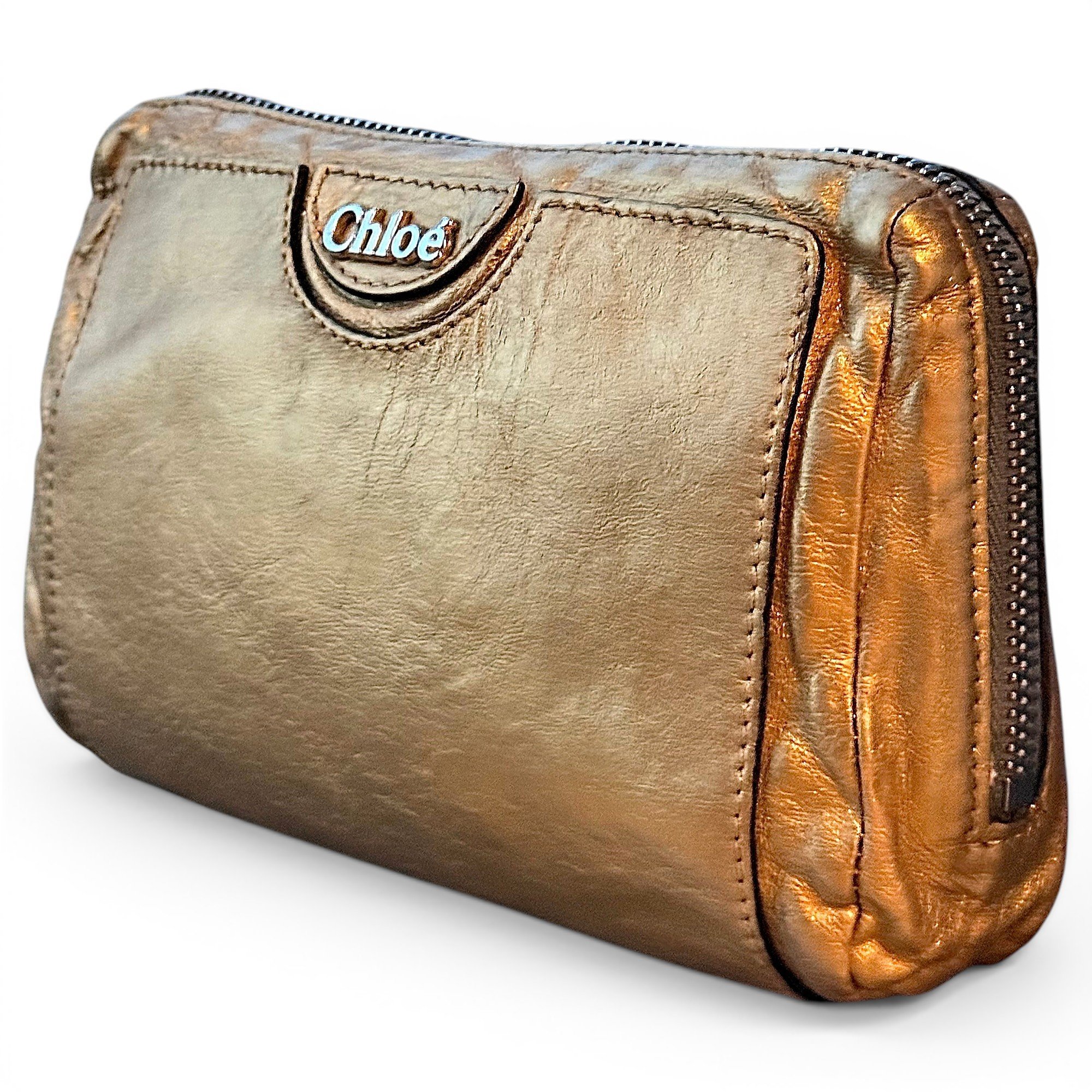 Leather clutch bag