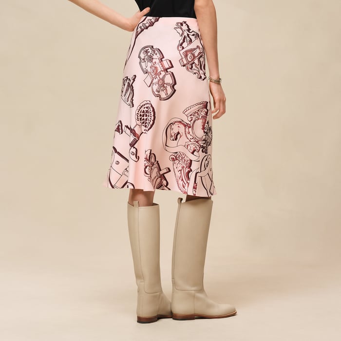 Rose Opaline "Ferronnerie Remix" Slanted Skirt