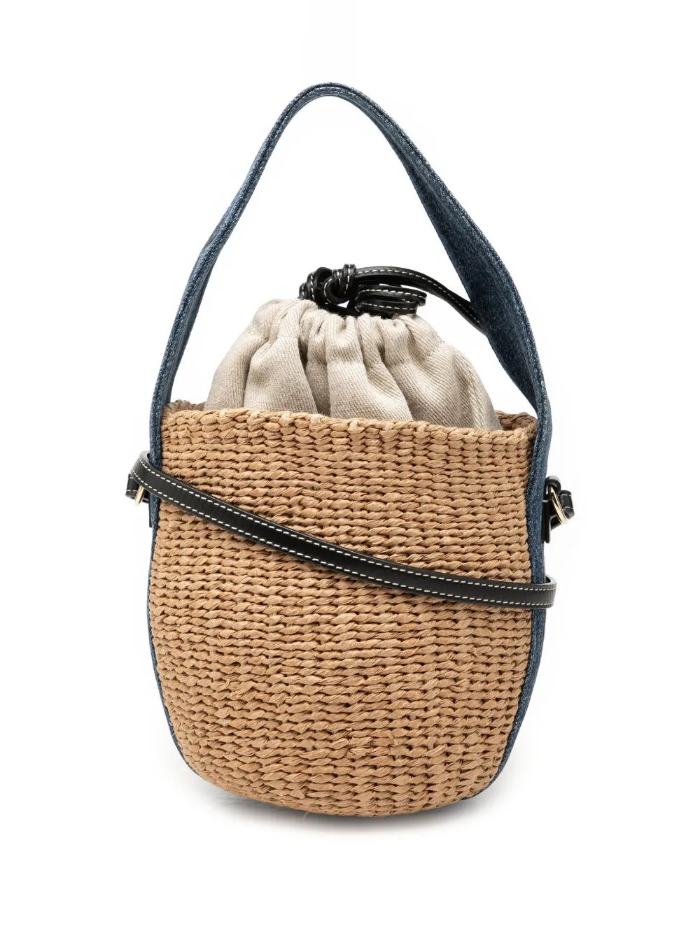 2023 Small Raffia Woody Basket Bucket Bag satchel