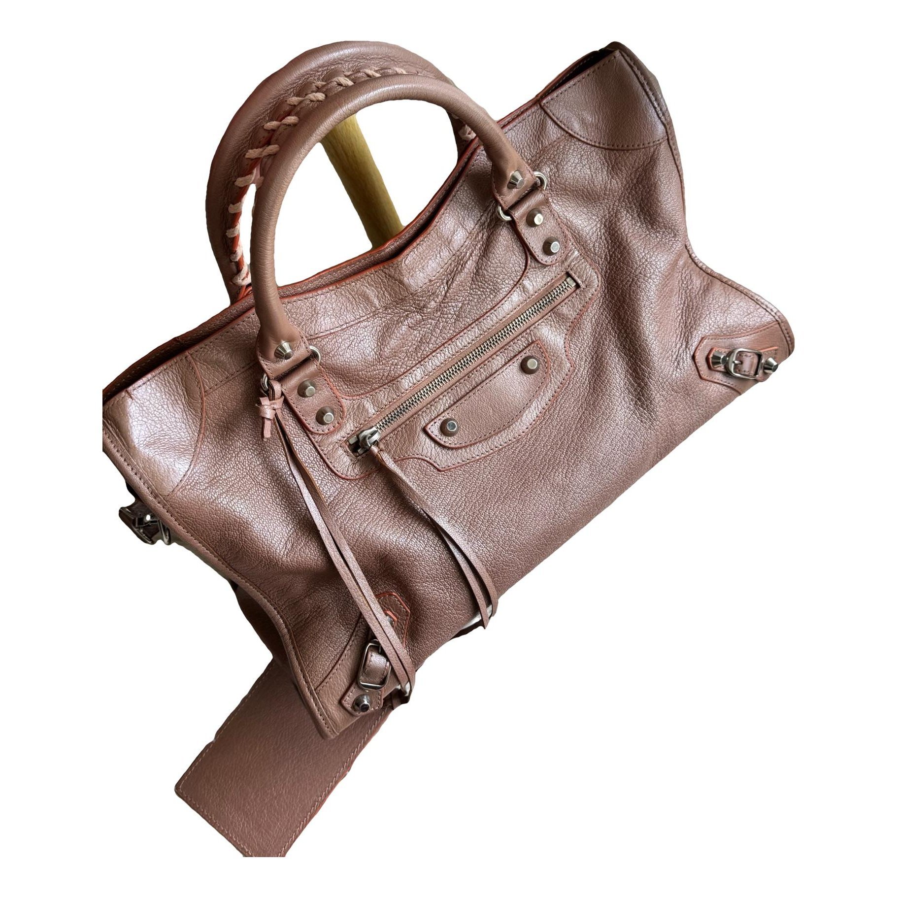 City leather handbag